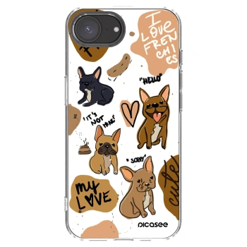 Picasee Apple iPhone 17e Hülle - Transparentes Silikon - Frenchies