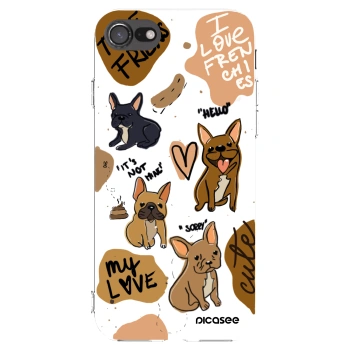 Picasee Apple iPhone 8 Hülle - Transparentes Silikon - Frenchies