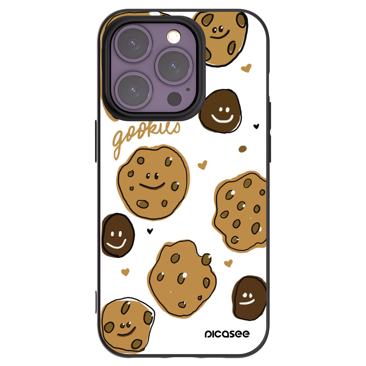 Picasee Apple iPhone 14 Pro Hülle - Schwarzes Silikon - Gookies