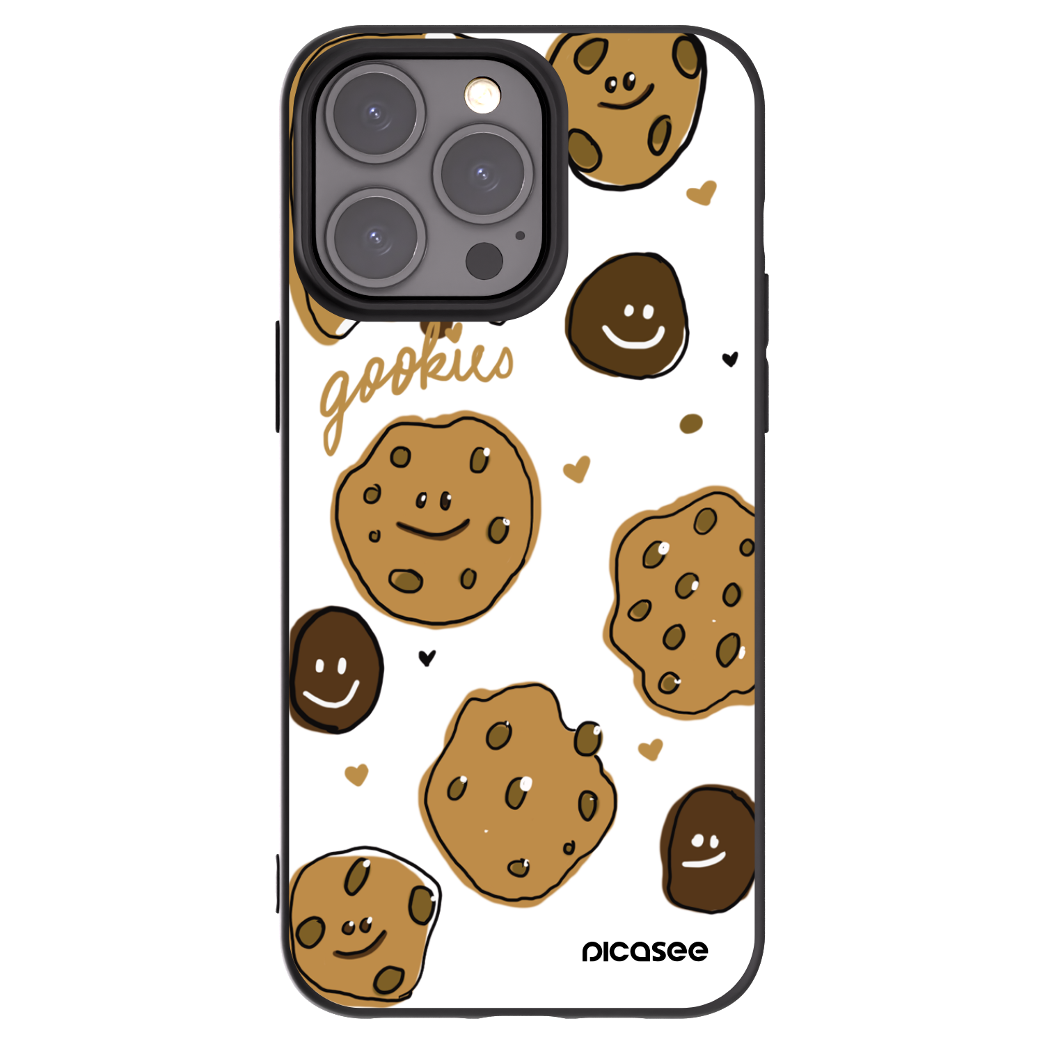 Picasee Apple iPhone 15 Pro Max Hülle - Schwarzes Silikon - Gookies