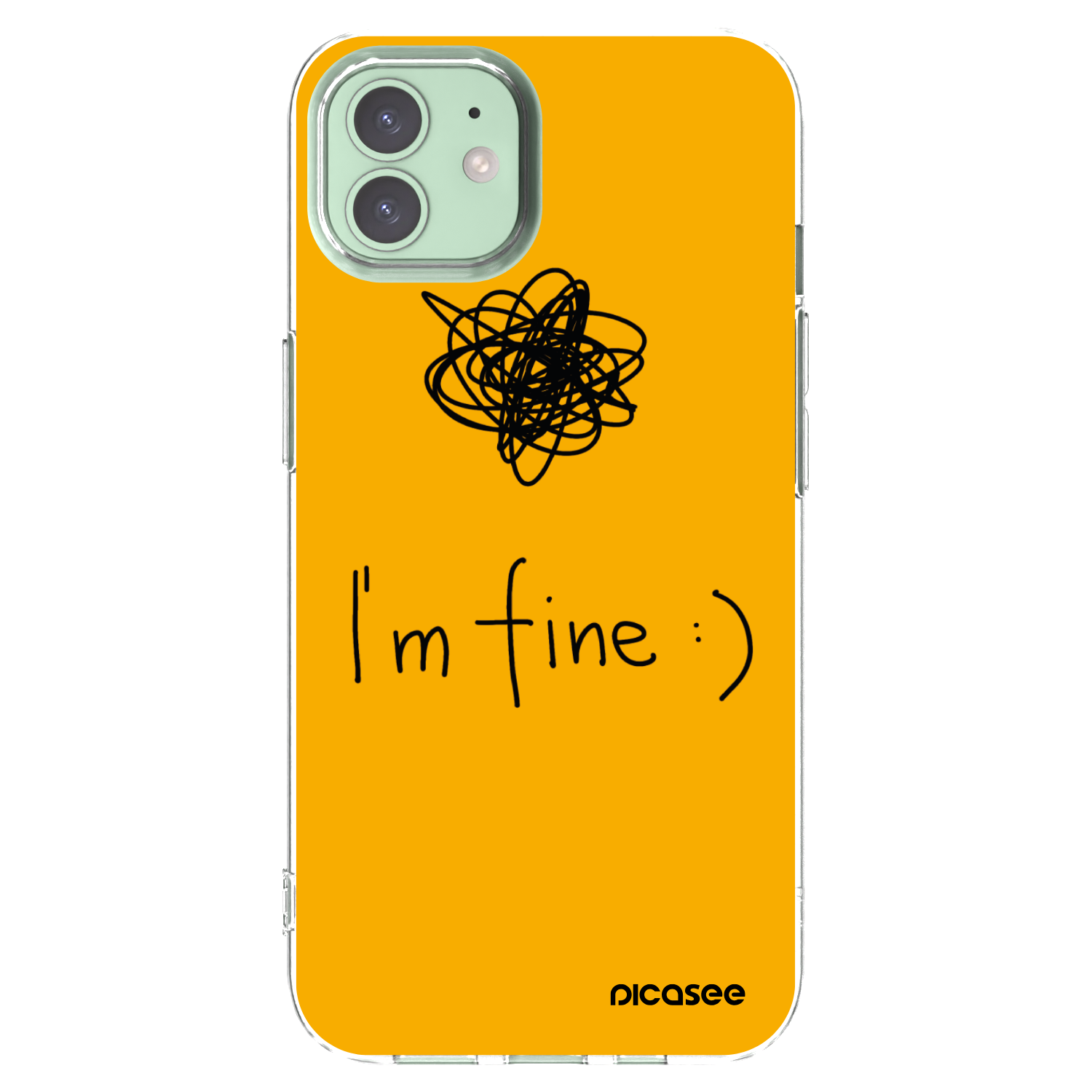 Picasee Apple iPhone 12 Hülle - Transparentes Silikon - I am fine