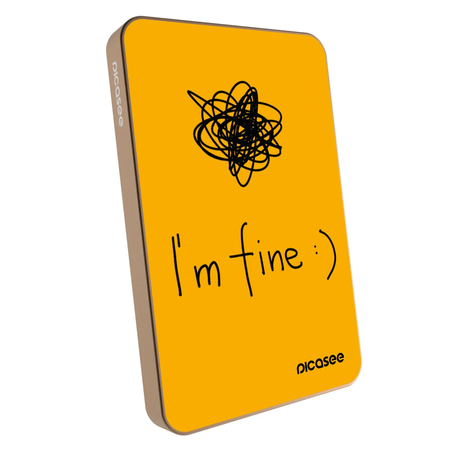 Picasee Powerbank mit MagSafe 5 000 mAh Golden - I am fine