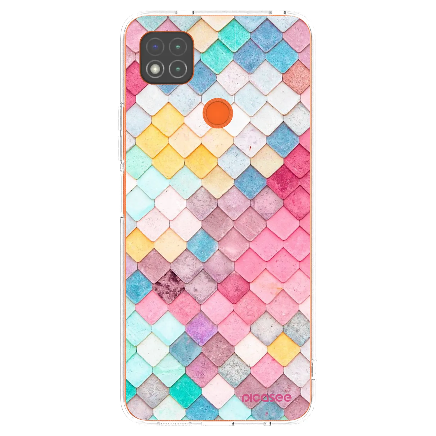 Picasee Xiaomi Redmi 9C Hülle - Transparentes Silikon - Farbiges Dach