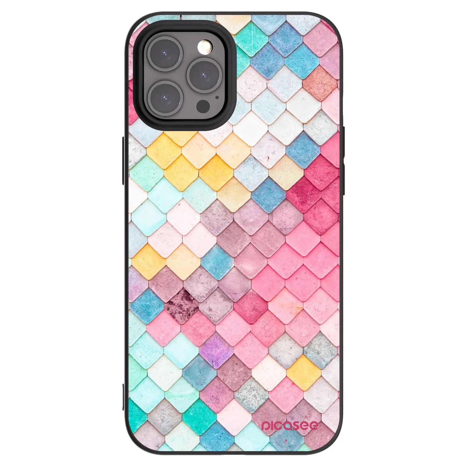 Picasee Apple iPhone 12 Pro Max Hülle - Schwarzes Silikon - Farbiges Dach