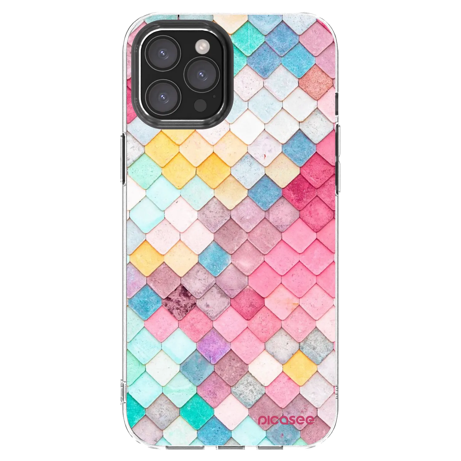 Picasee Apple iPhone 12 Pro Max Hülle - Transparentes Silikon - Farbiges Dach