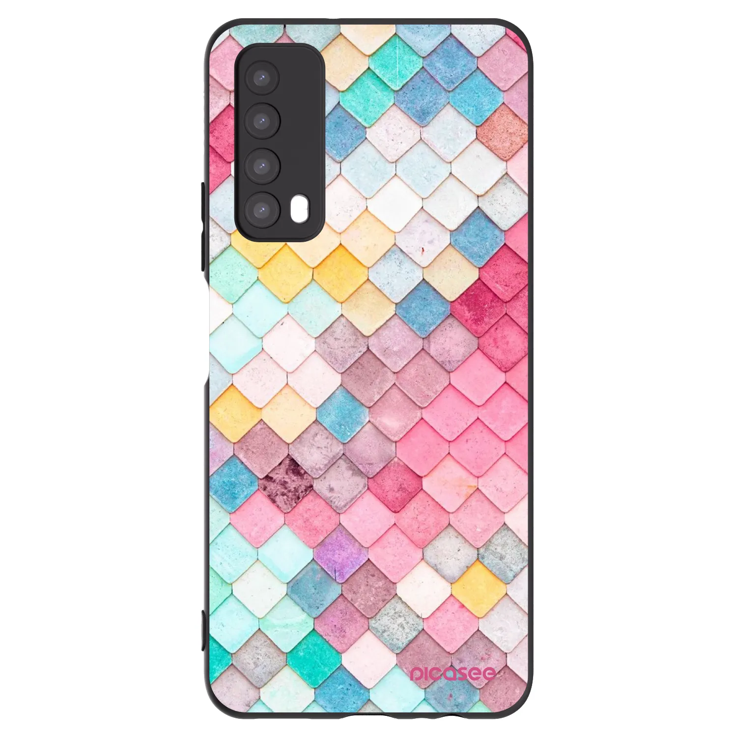 Picasee Huawei P Smart 2021 Hülle - Schwarzes Silikon - Farbiges Dach