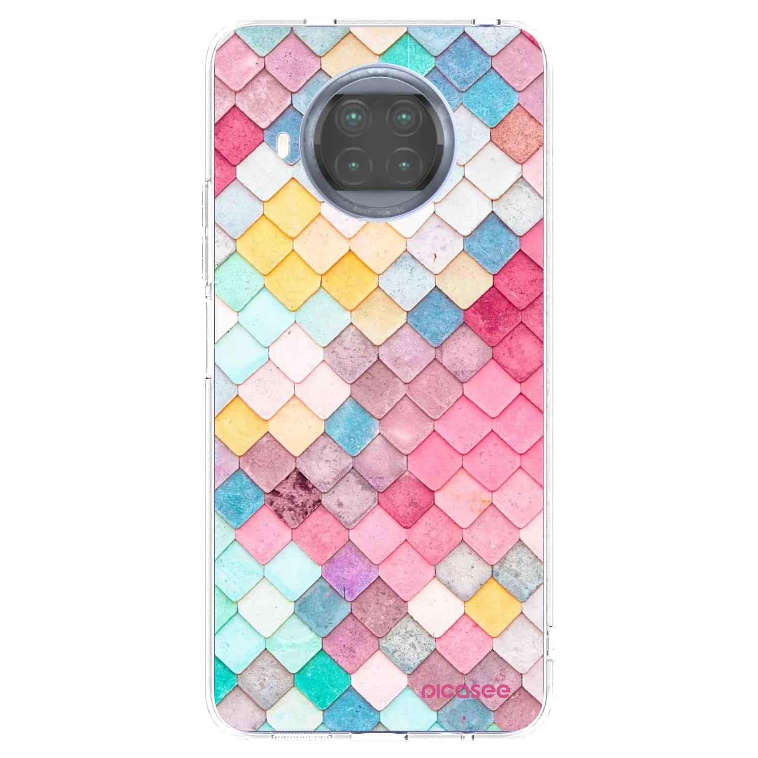 Picasee Xiaomi Mi 10T Lite Hülle - Transparentes Silikon - Farbiges Dach