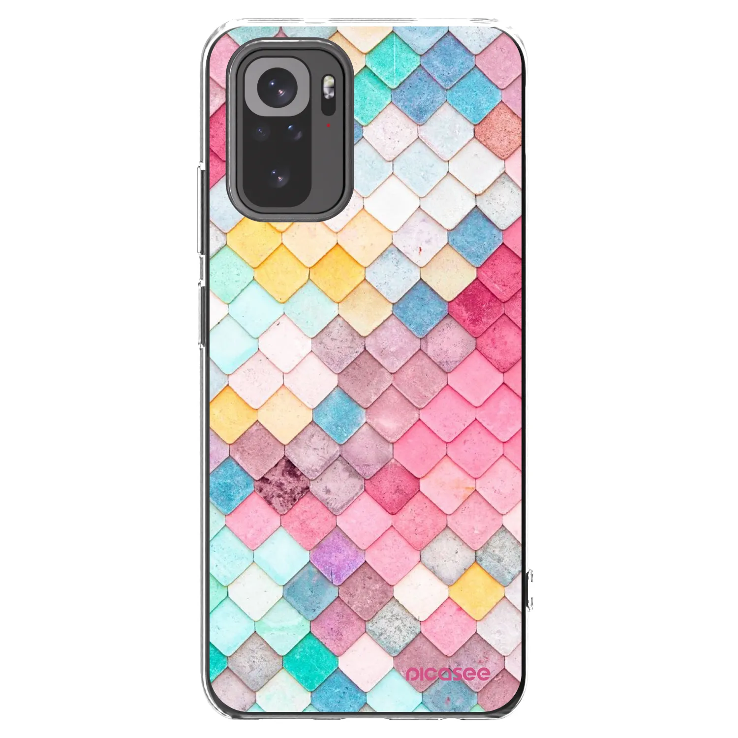 Picasee Xiaomi Redmi Note 10 Hülle - Transparentes Silikon - Farbiges Dach
