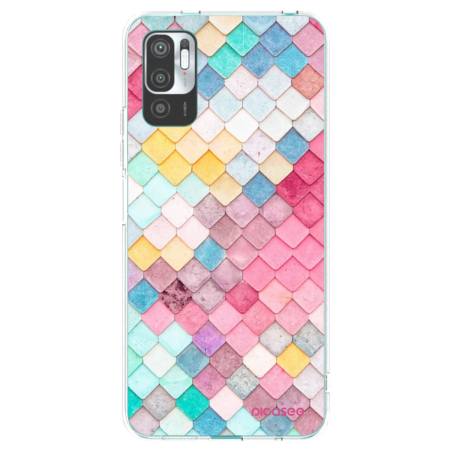 Picasee Xiaomi Redmi Note 10 5G Hülle - Transparentes Silikon - Farbiges Dach