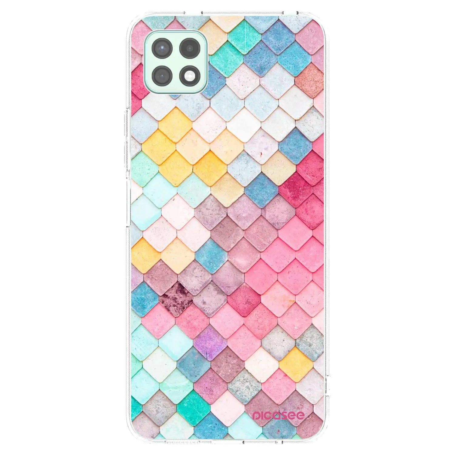 Picasee Samsung Galaxy A22 A226B 5G Hülle - Transparentes Silikon - Farbiges Dach