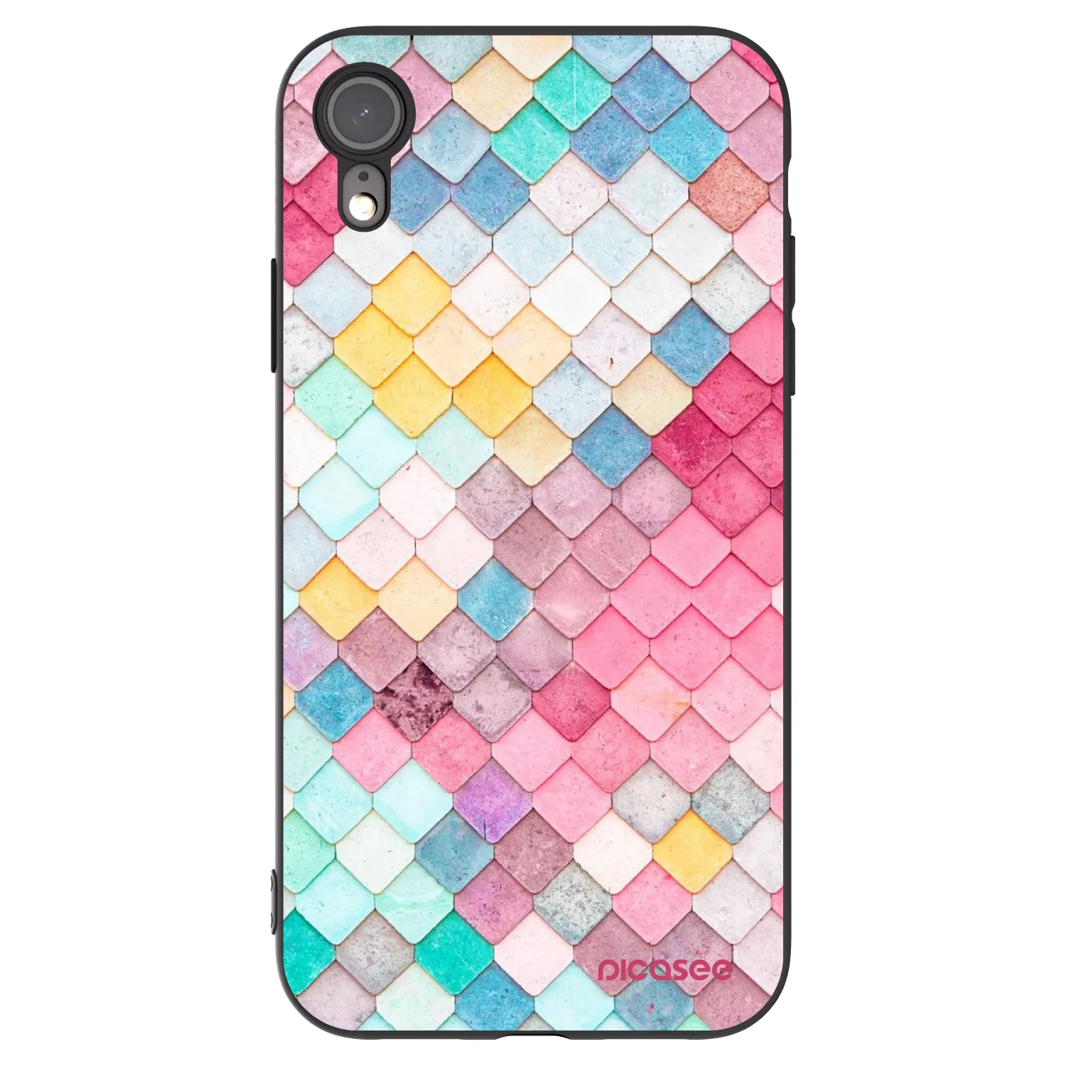 Picasee Apple iPhone XR Hülle - Schwarzes Silikon - Farbiges Dach