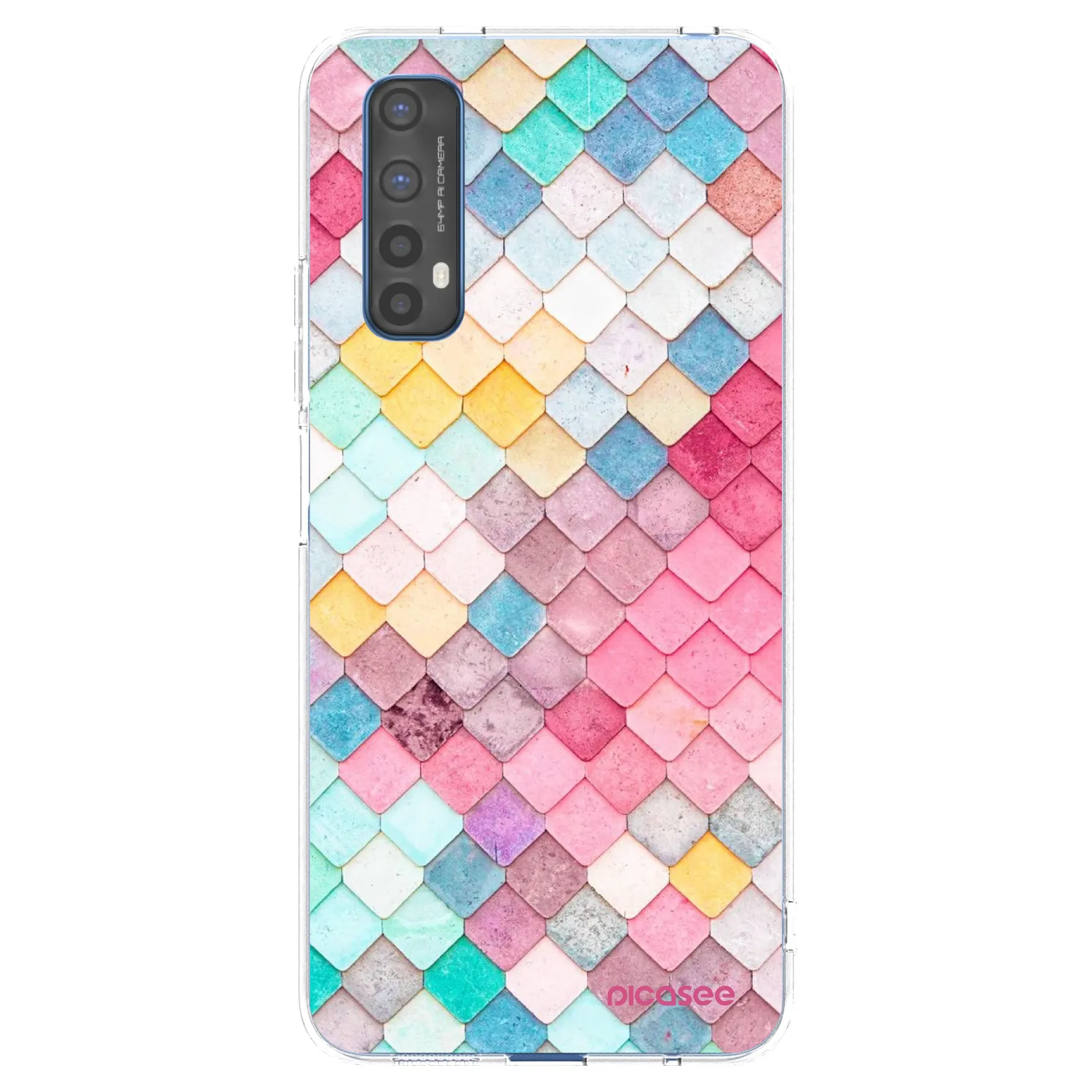 Picasee Realme 7 Hülle - Transparentes Silikon - Farbiges Dach