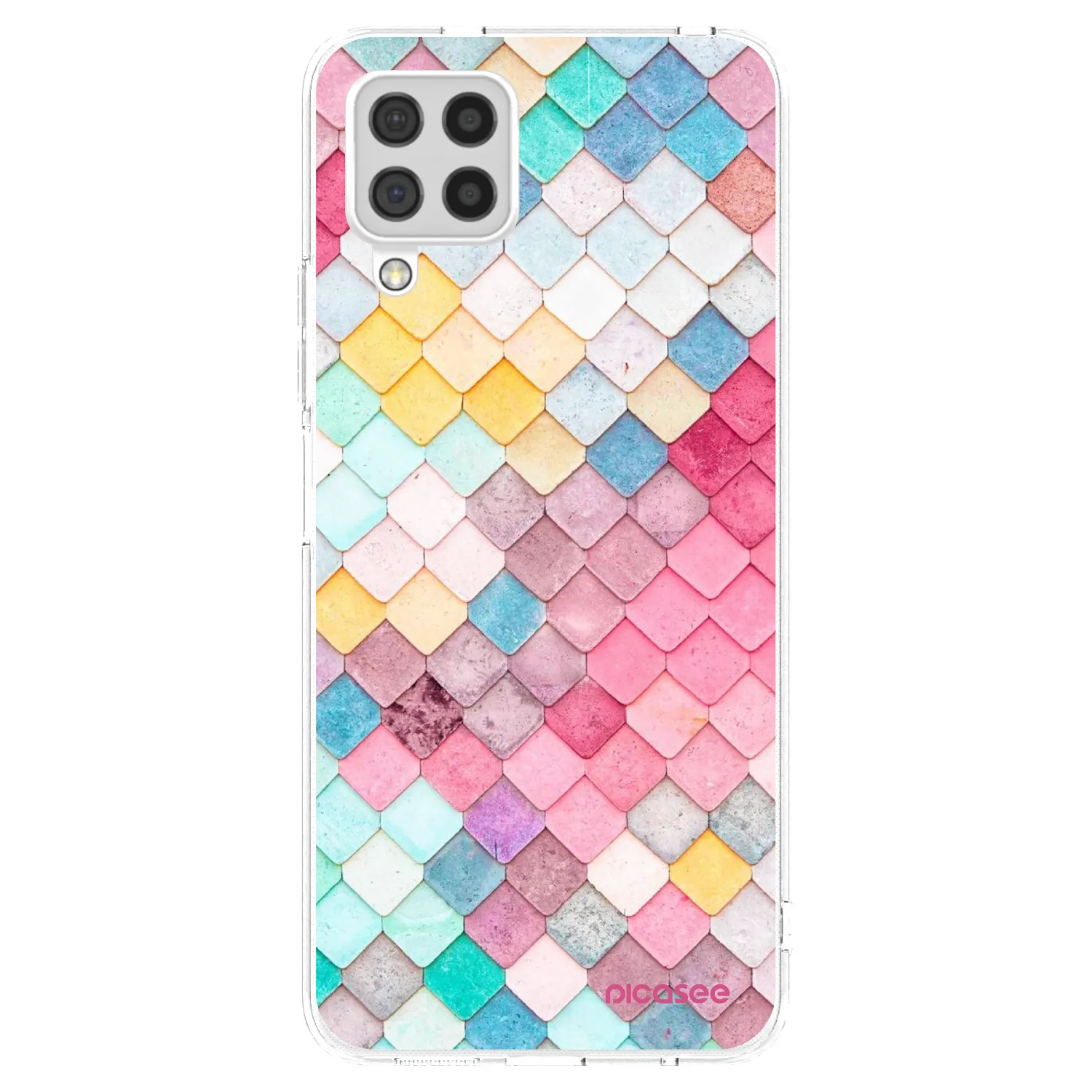 Picasee Samsung Galaxy A22 A225F 4G Hülle - Transparentes Silikon - Farbiges Dach