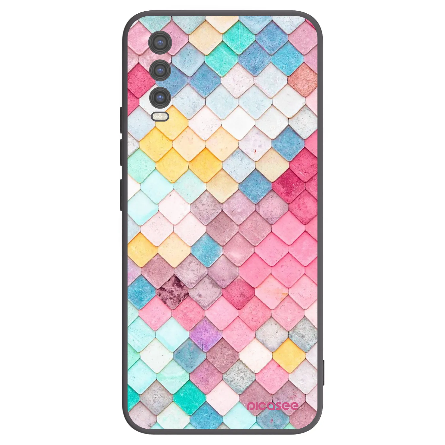 Picasee Vivo Y20s Hülle - Schwarzes Silikon - Farbiges Dach
