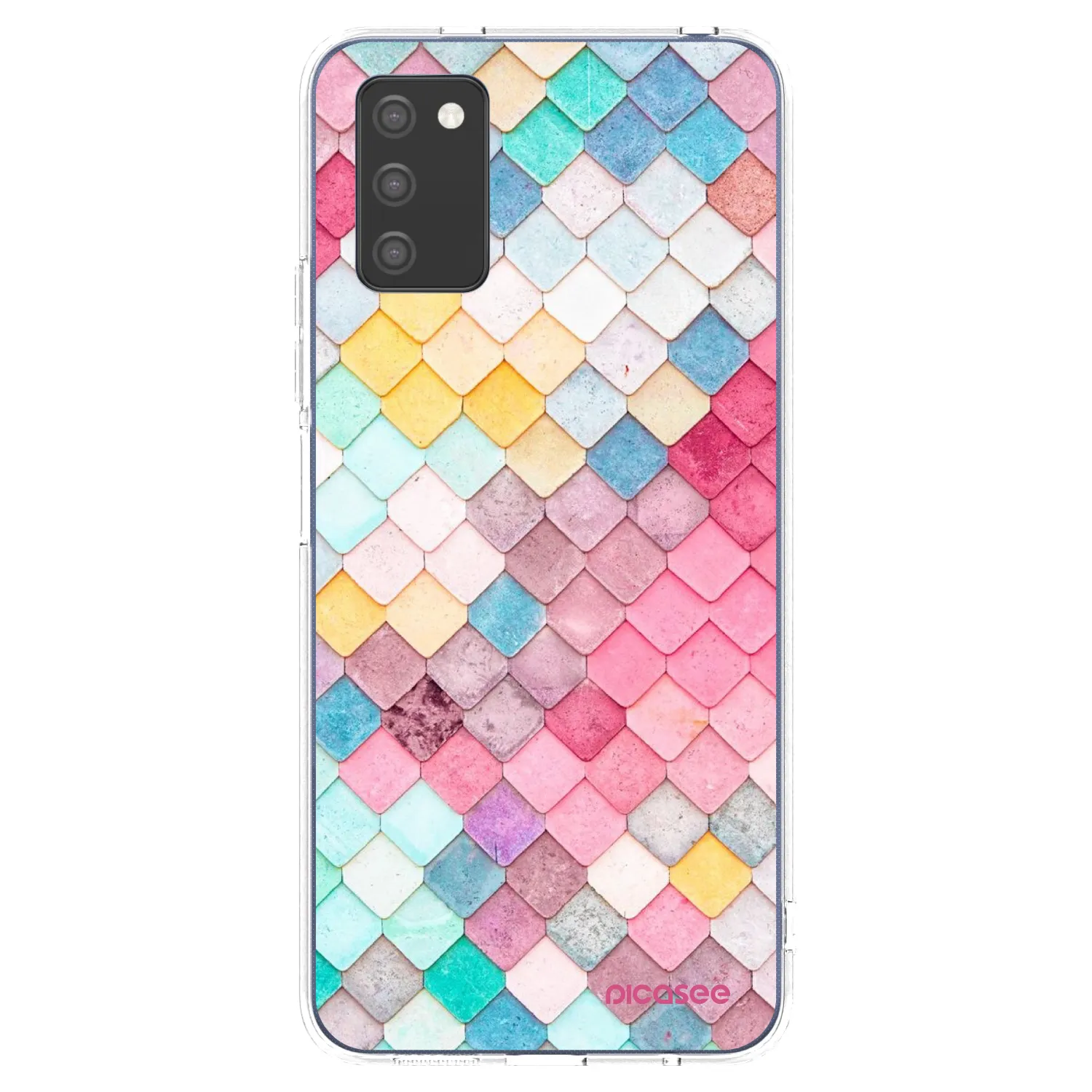 Picasee Samsung Galaxy A03s A037G Hülle - Transparentes Silikon - Farbiges Dach