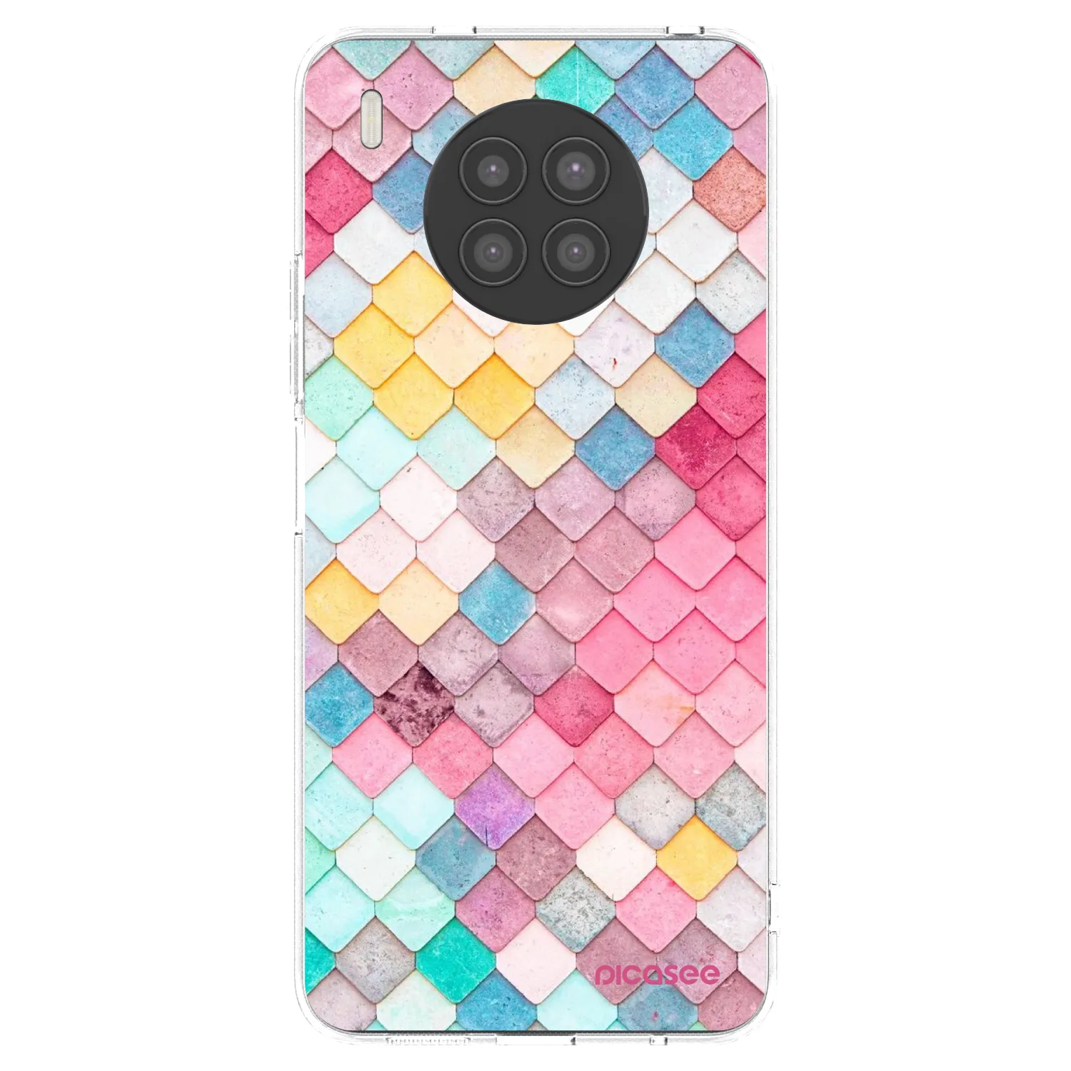 Picasee Huawei Nova 8i Hülle - Transparentes Silikon - Farbiges Dach