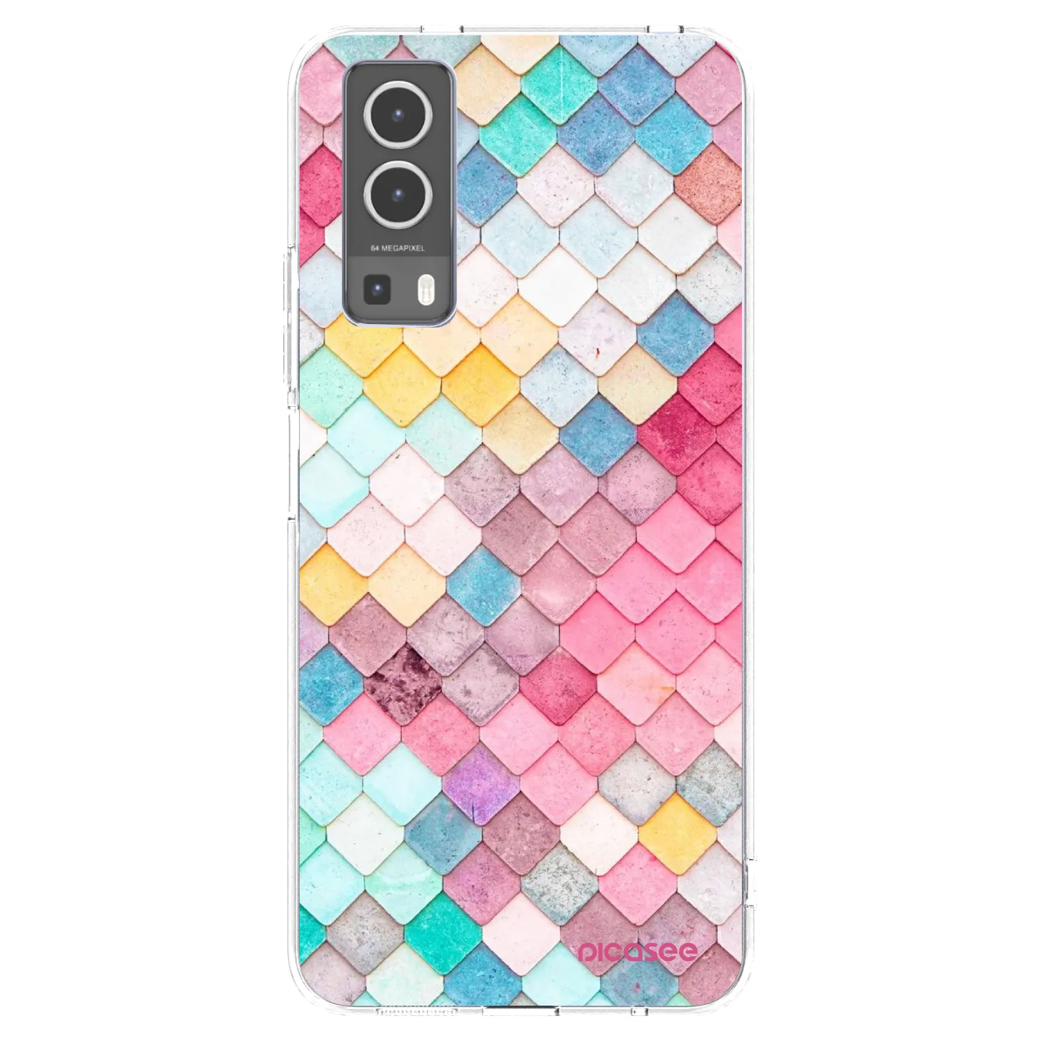 Picasee Vivo Y72 5G Hülle - Transparentes Silikon - Farbiges Dach