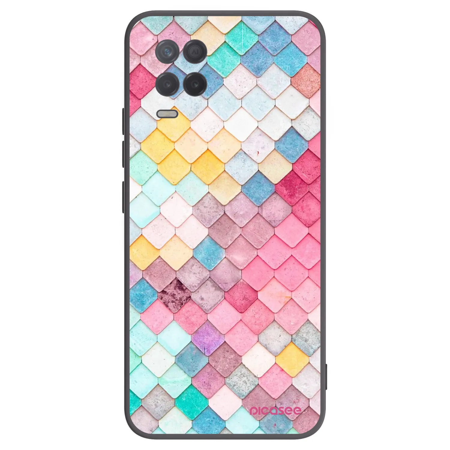 Picasee Realme 8 5G Hülle - Schwarzes Silikon - Farbiges Dach