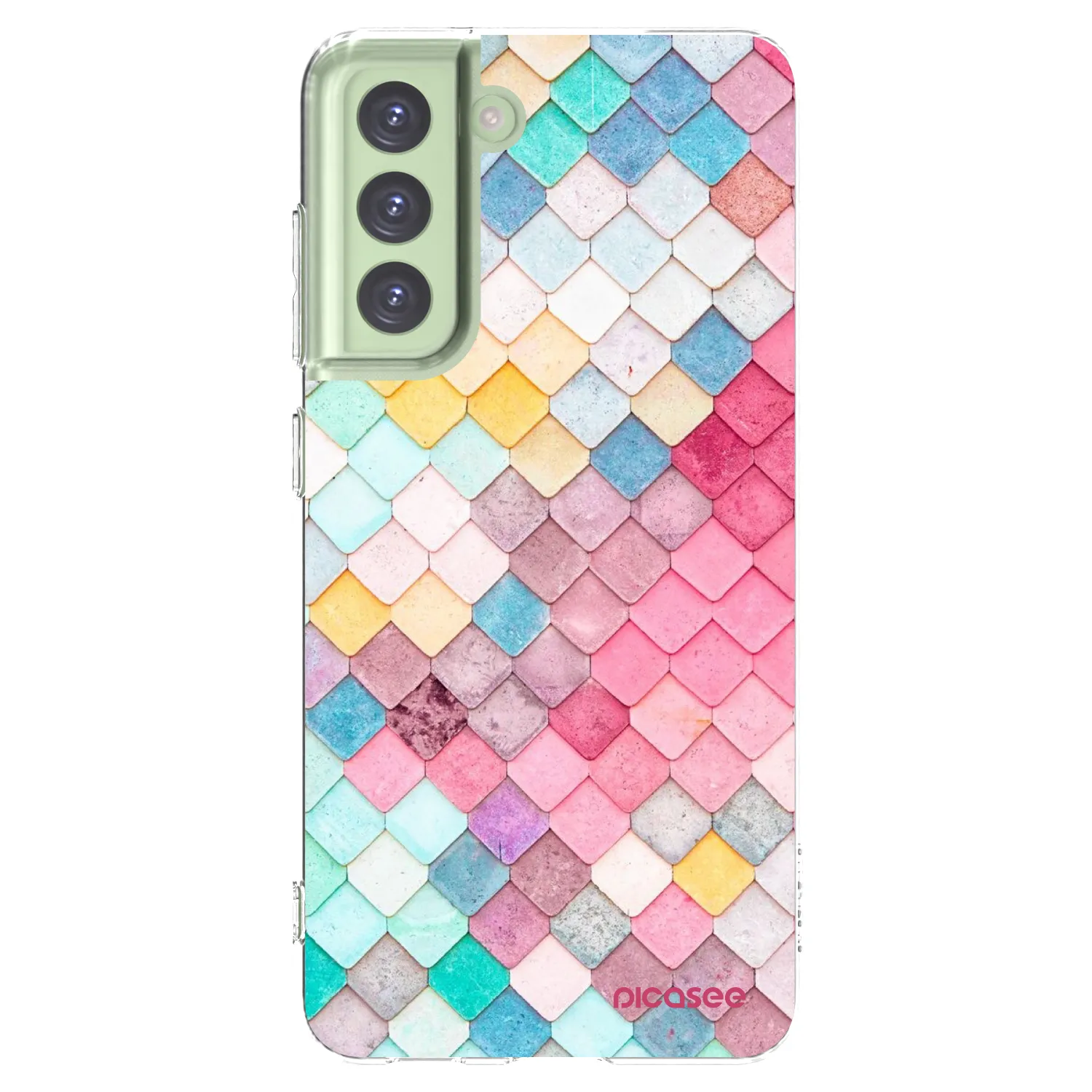 Picasee Samsung Galaxy S21 FE 5G Hülle - Transparentes Silikon - Farbiges Dach