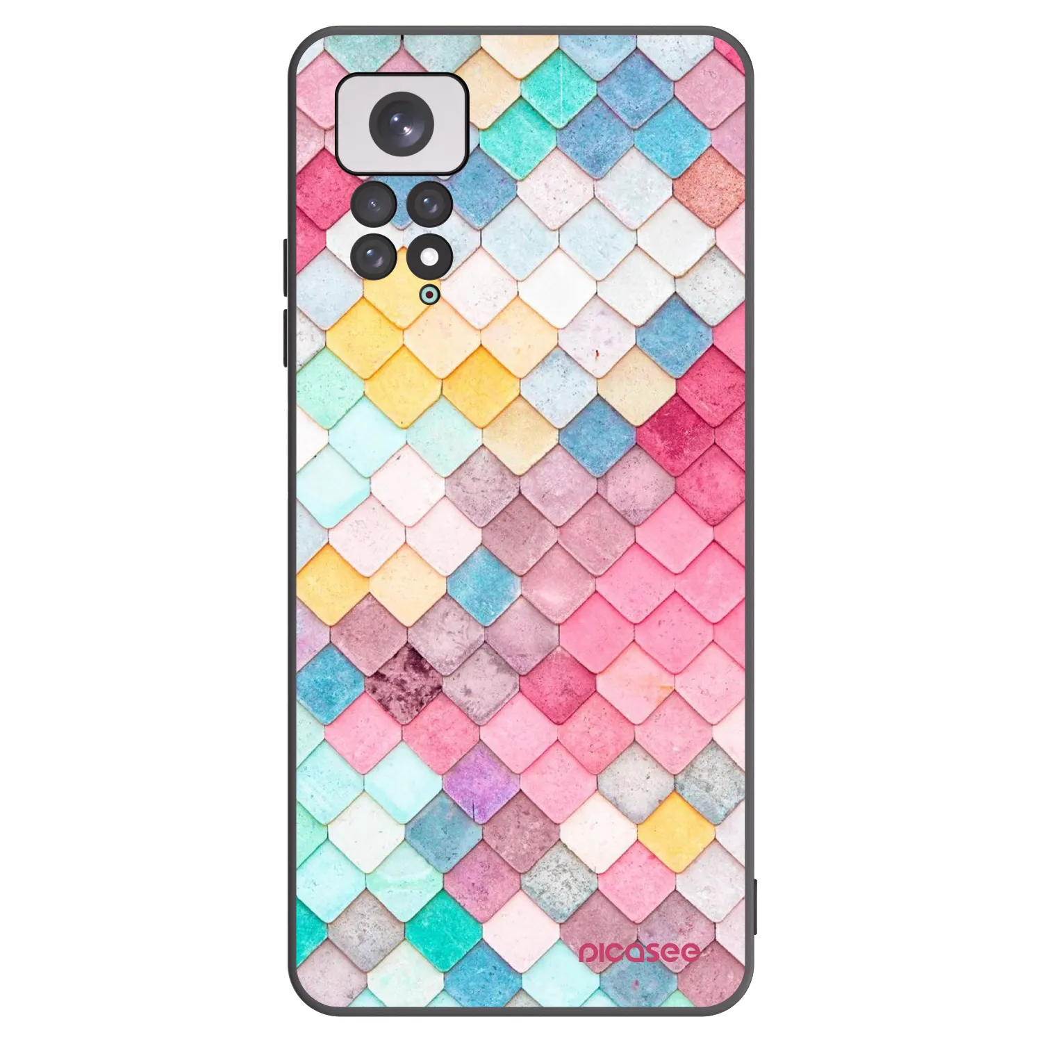 Picasee Xiaomi Redmi Note 11 Hülle - Schwarzes Silikon - Farbiges Dach