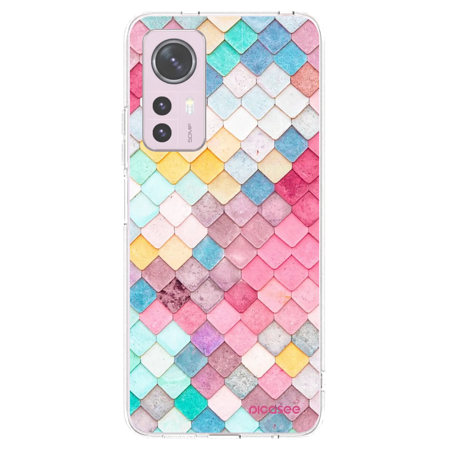 Picasee Xiaomi 12 Hülle - Transparentes Silikon - Farbiges Dach