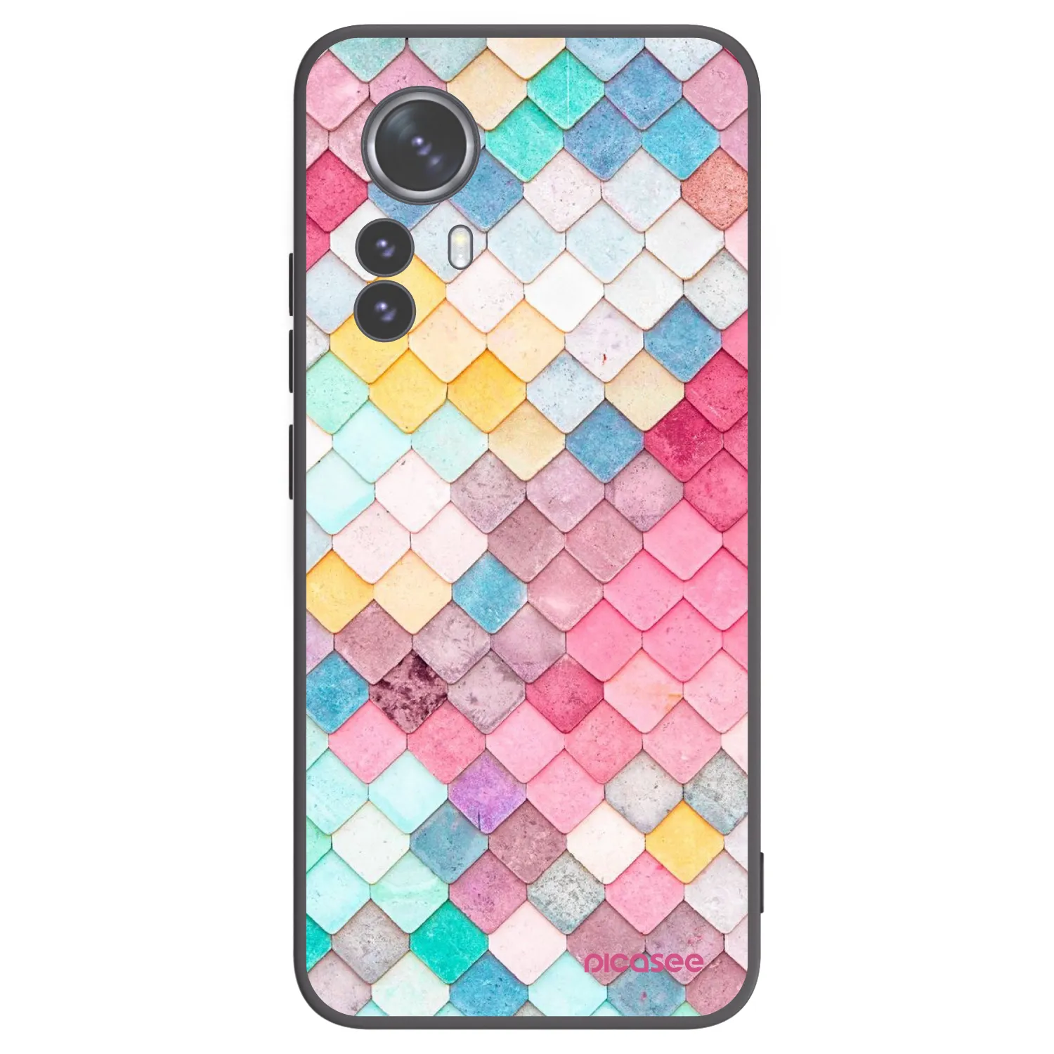 Picasee Xiaomi 12 Pro Hülle - Schwarzes Silikon - Farbiges Dach