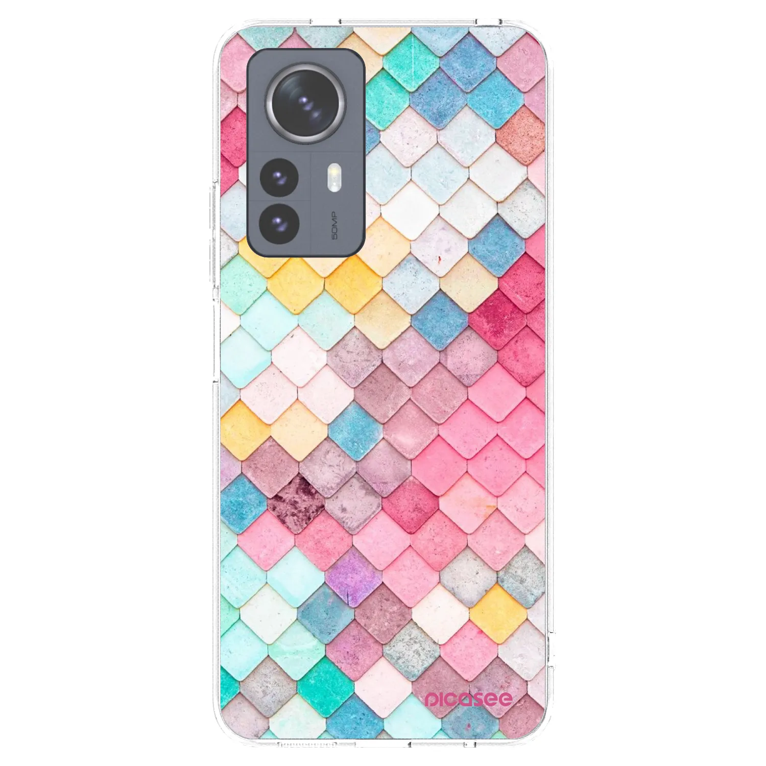 Picasee Xiaomi 12 Pro Hülle - Transparentes Silikon - Farbiges Dach