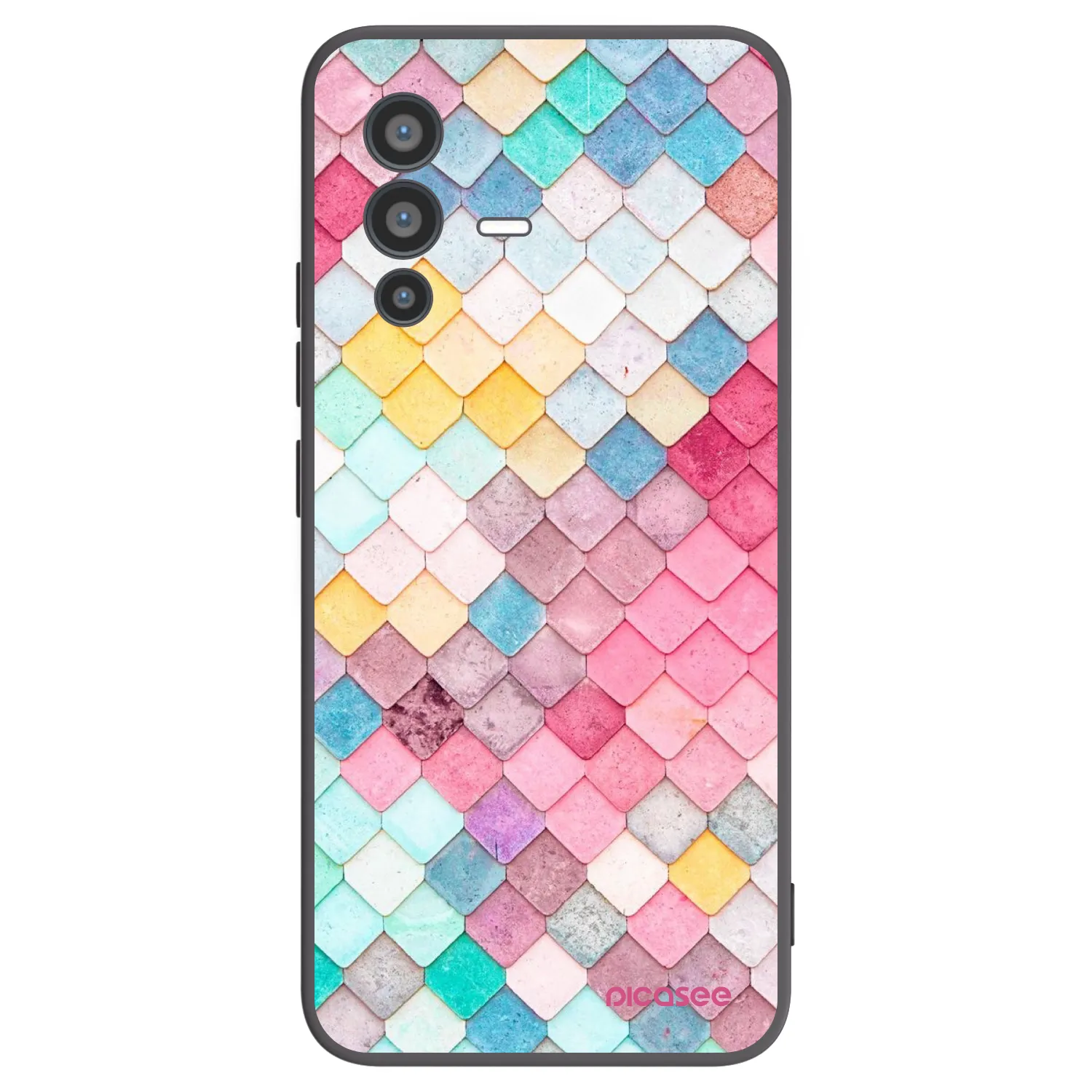 Picasee Vivo V23 5G Hülle - Schwarzes Silikon - Farbiges Dach