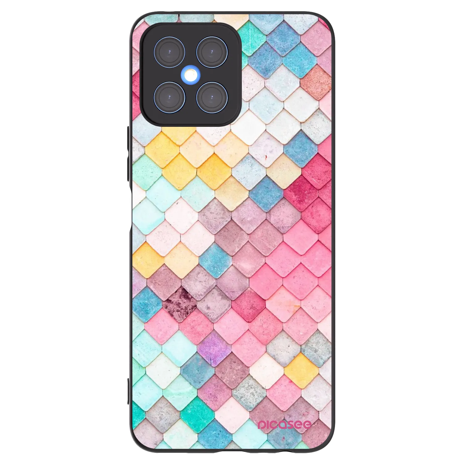 Picasee Honor X8 4G Hülle - Schwarzes Silikon - Farbiges Dach