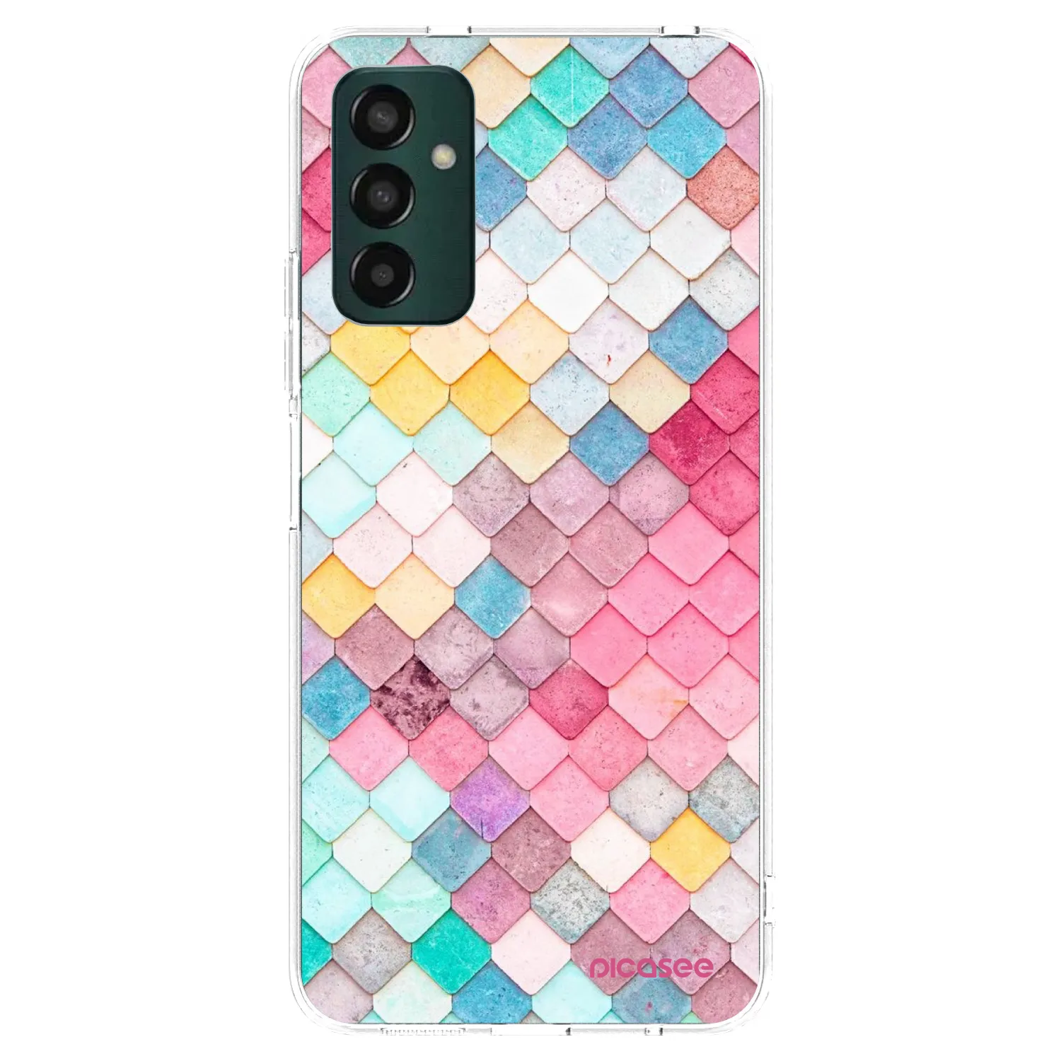 Picasee Samsung Galaxy M13 M135F Hülle - Transparentes Silikon - Farbiges Dach