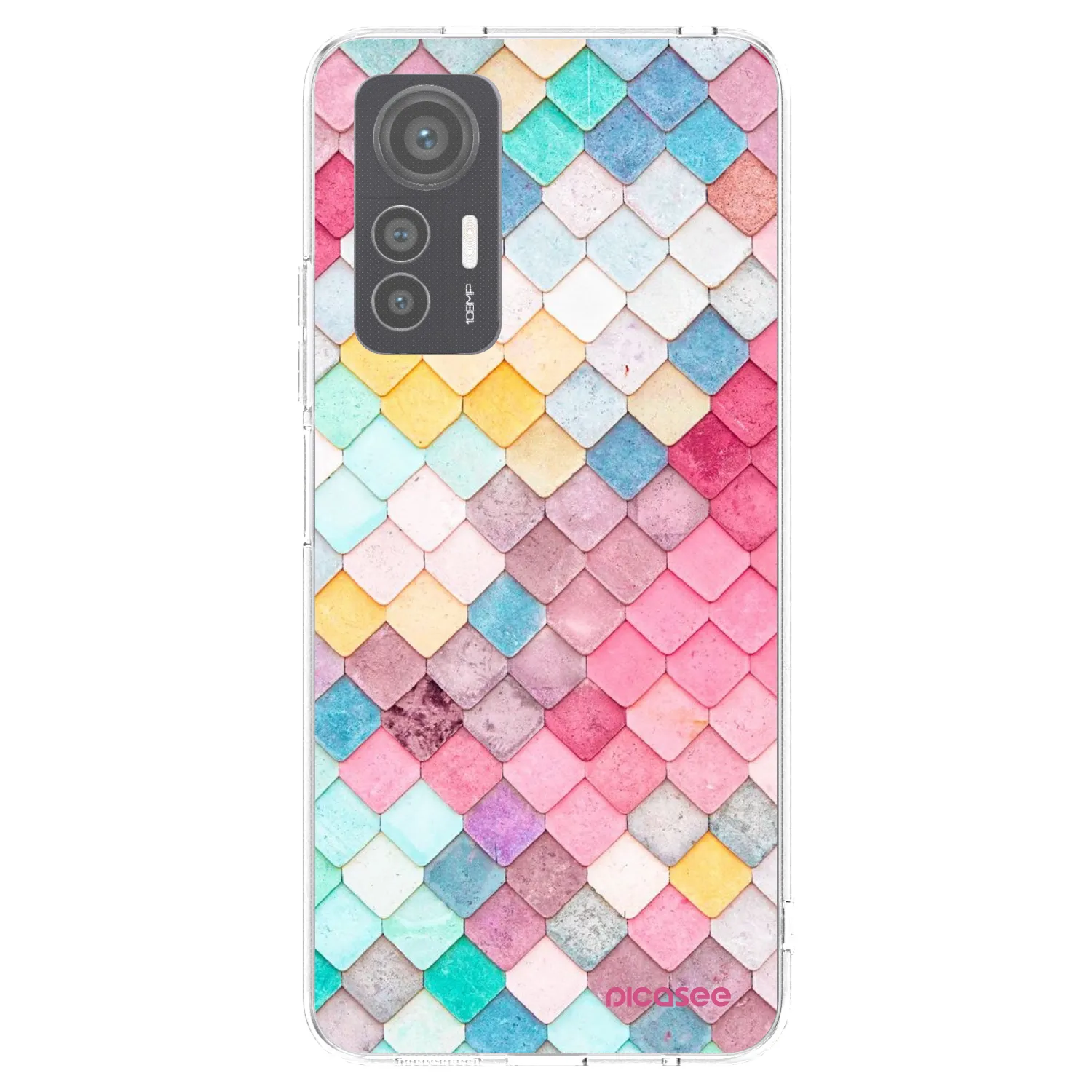 Picasee Xiaomi 12 Lite Hülle - Transparentes Silikon - Farbiges Dach