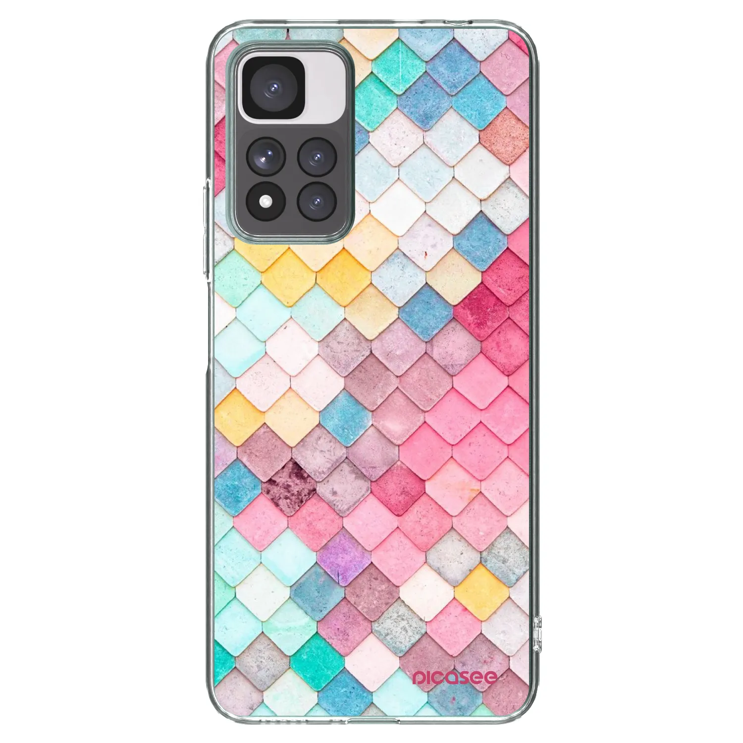 Picasee Xiaomi Redmi Note 11 Pro+ 5G Hülle - Transparentes Silikon - Farbiges Dach