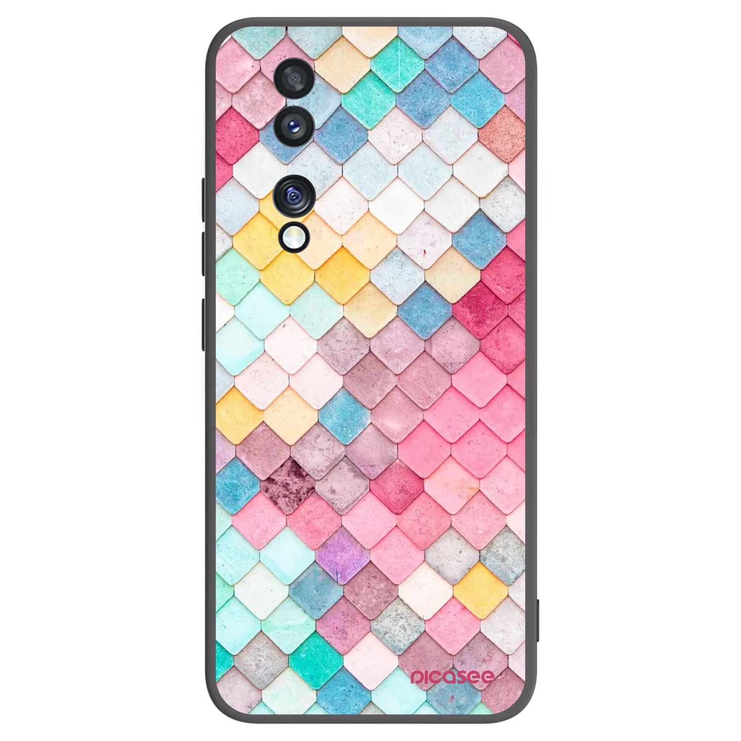 Picasee Honor 70 Hülle - Schwarzes Silikon - Farbiges Dach