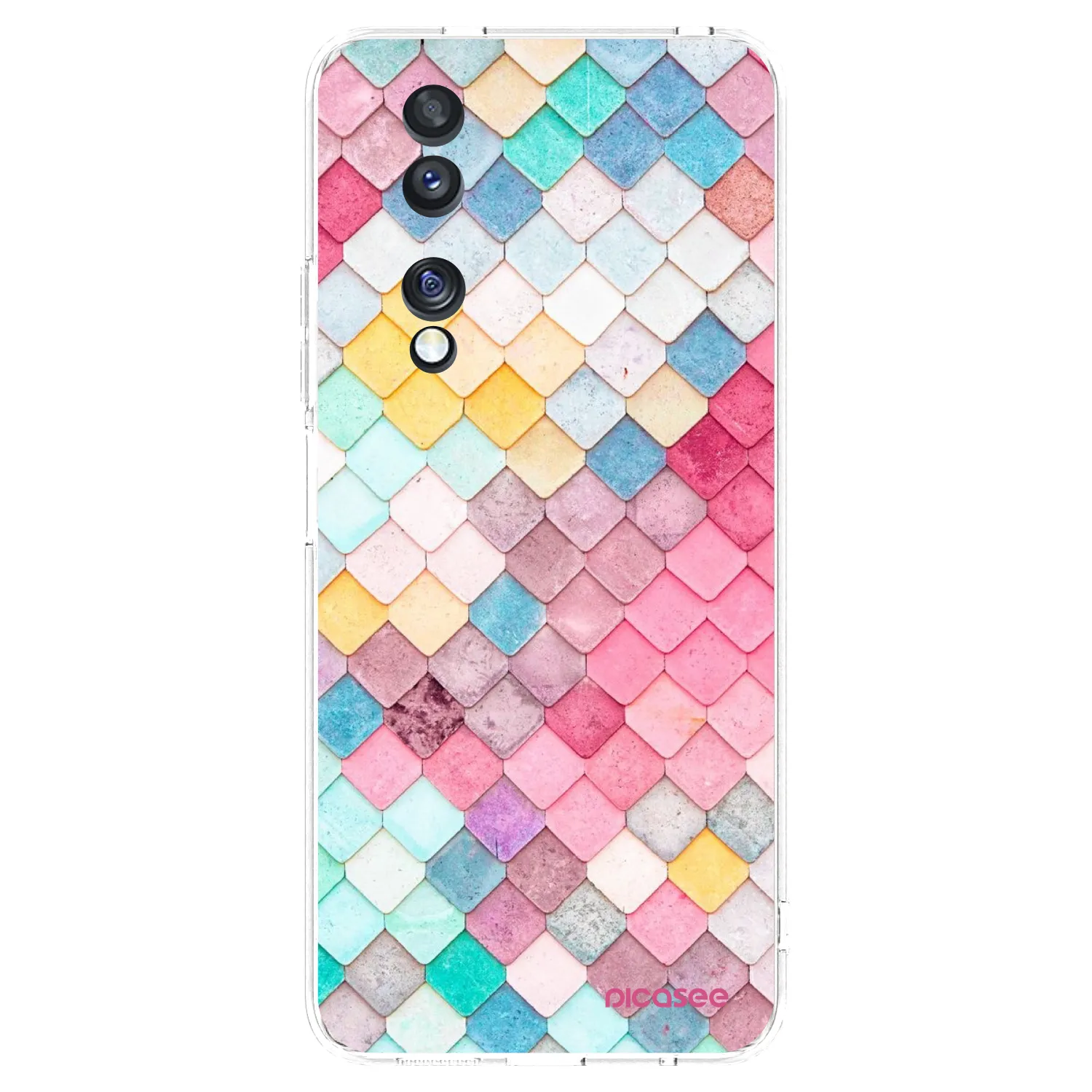 Picasee Honor 70 Hülle - Transparentes Silikon - Farbiges Dach