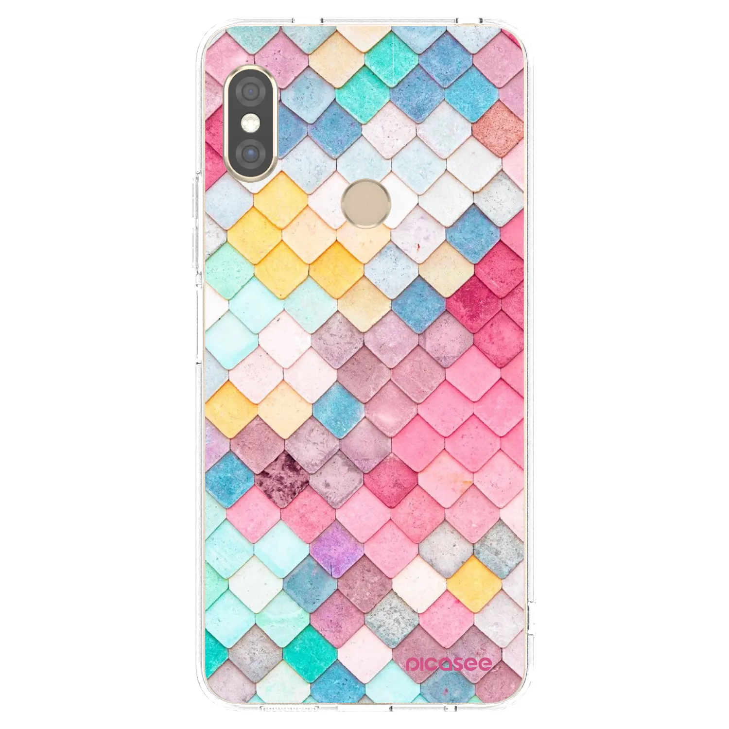 Picasee Xiaomi Redmi Note 5 Global Hülle - Transparentes Silikon - Farbiges Dach