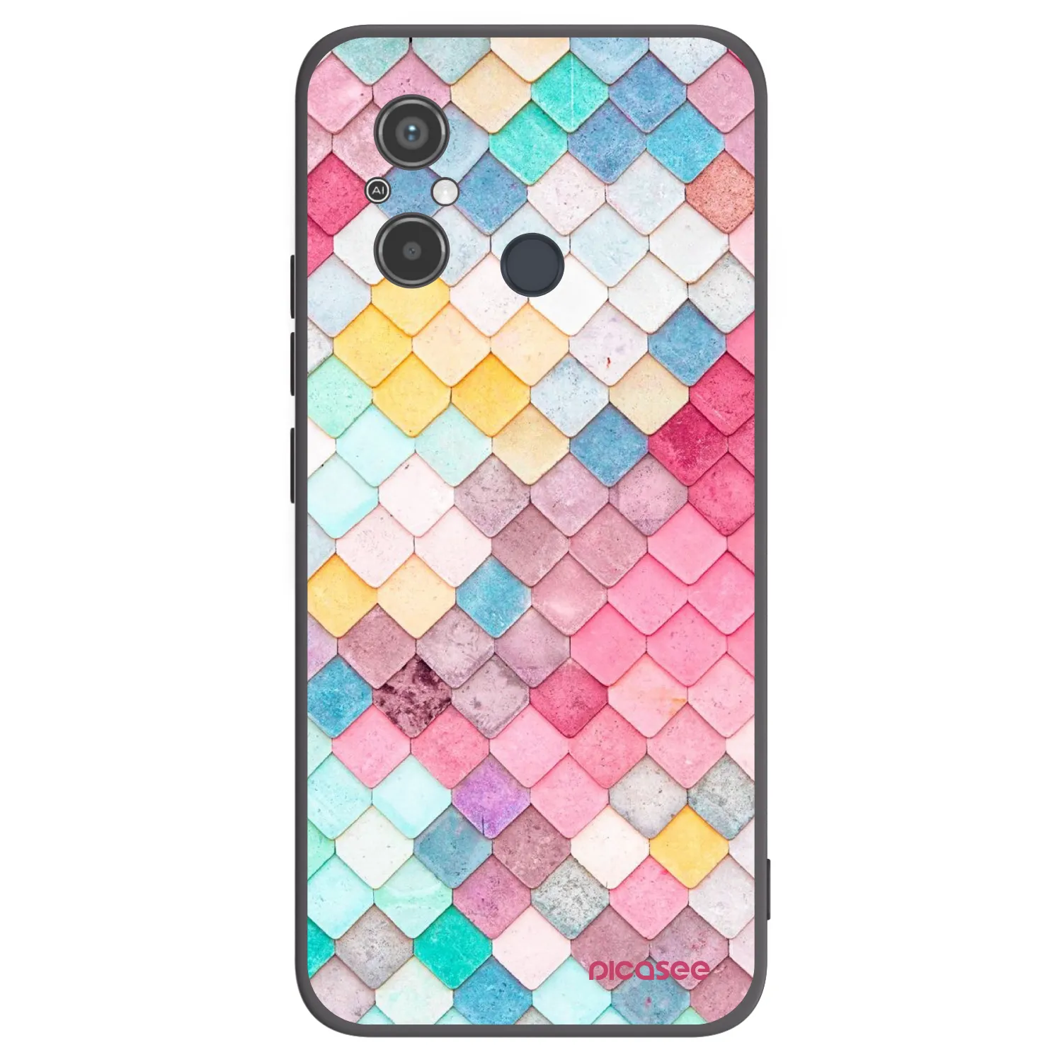 Picasee Xiaomi Redmi 12C Hülle - Schwarzes Silikon - Farbiges Dach