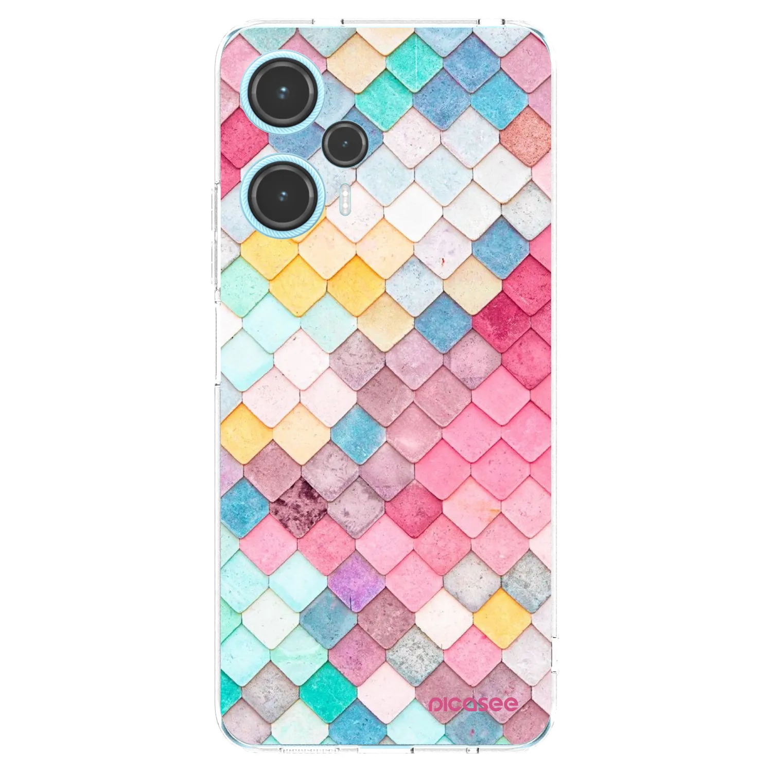 Picasee Xiaomi Poco F5 Hülle - Transparentes Silikon - Farbiges Dach