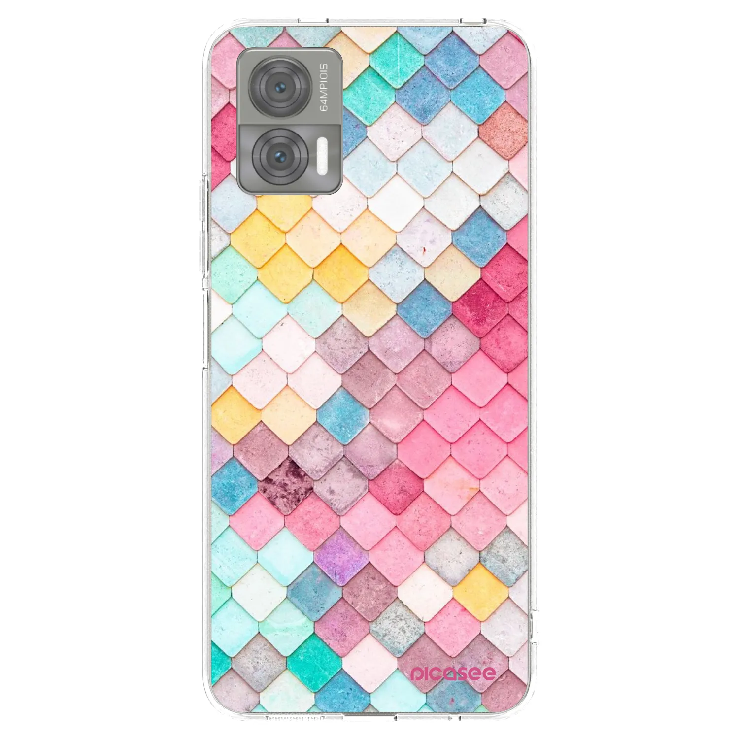 Picasee Motorola Edge 30 Neo Hülle - Transparentes Silikon - Farbiges Dach