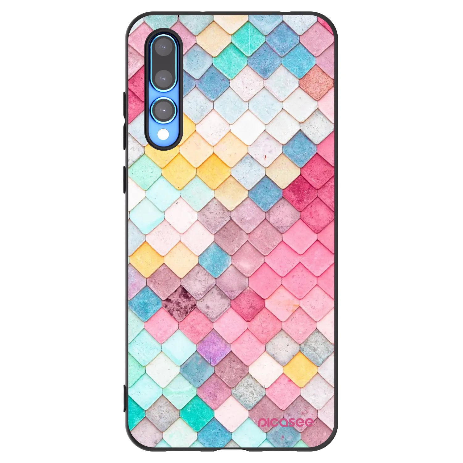 Picasee Huawei P20 Pro Hülle - Schwarzes Silikon - Farbiges Dach