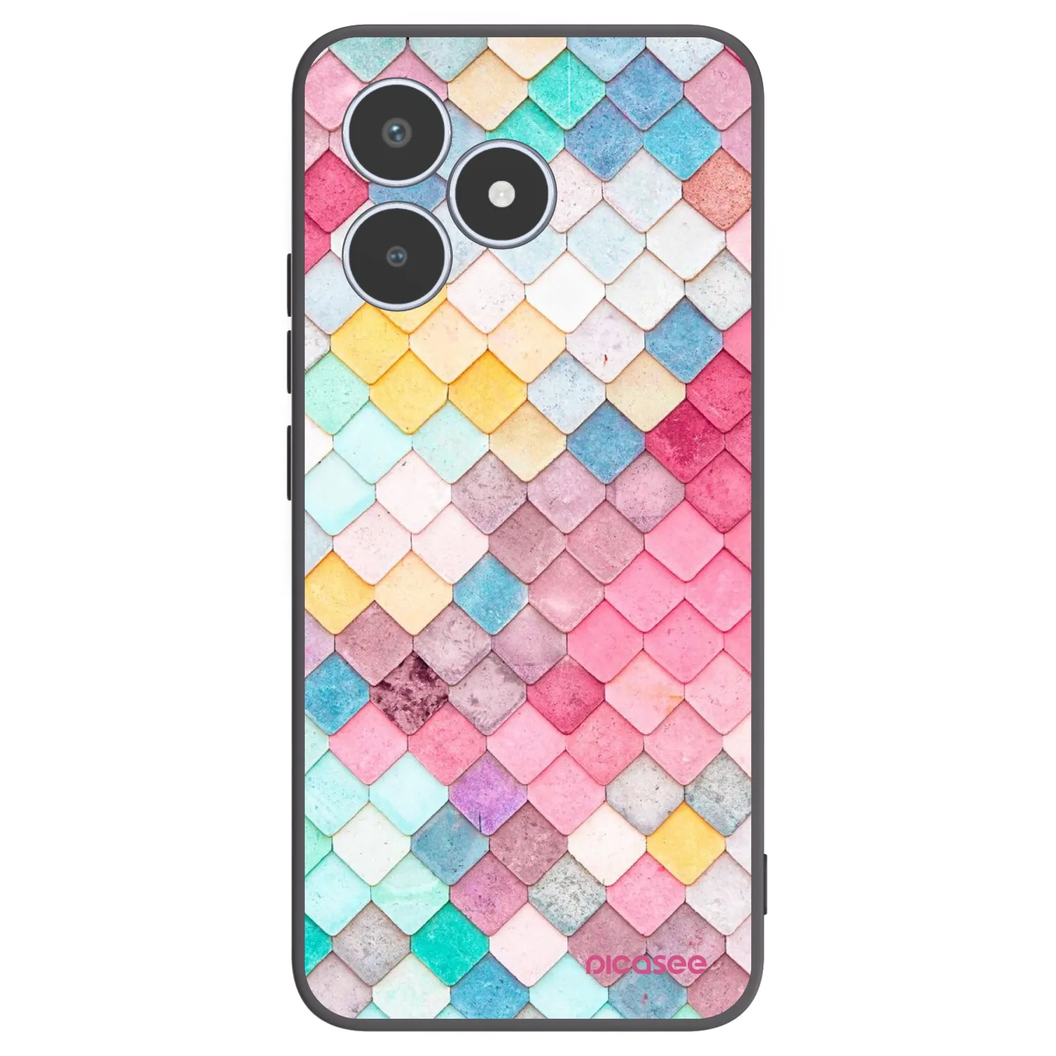 Picasee Realme C53 Hülle - Schwarzes Silikon - Farbiges Dach