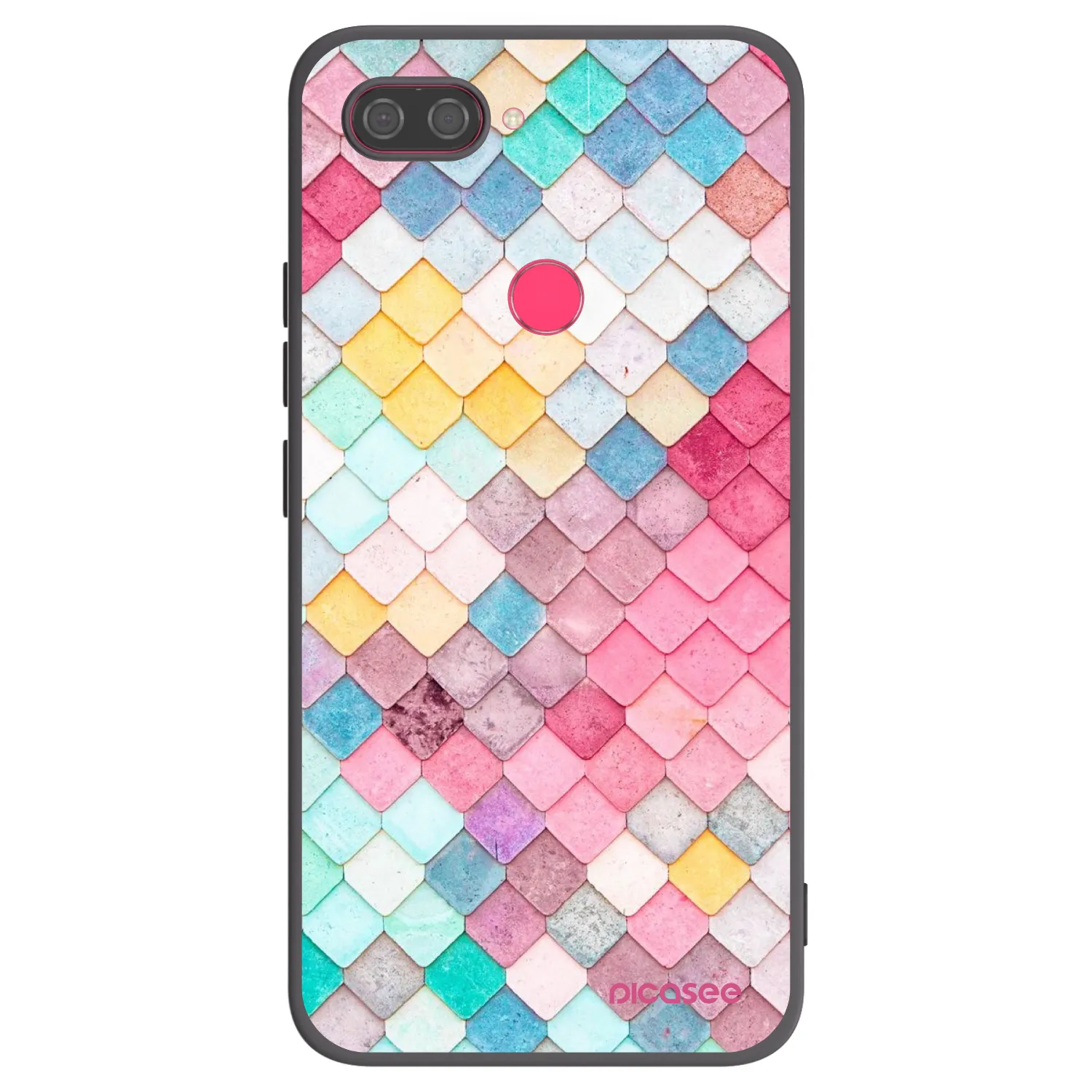 Picasee Xiaomi Mi 8 Lite Hülle - Schwarzes Silikon - Farbiges Dach