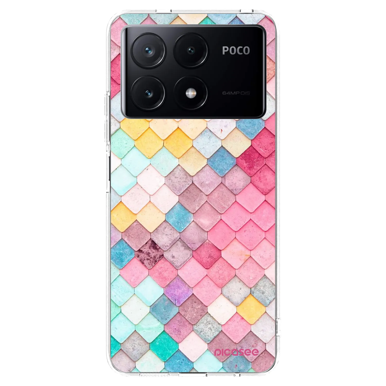 Picasee Xiaomi Poco X6 Pro Hülle - Transparentes Silikon - Farbiges Dach