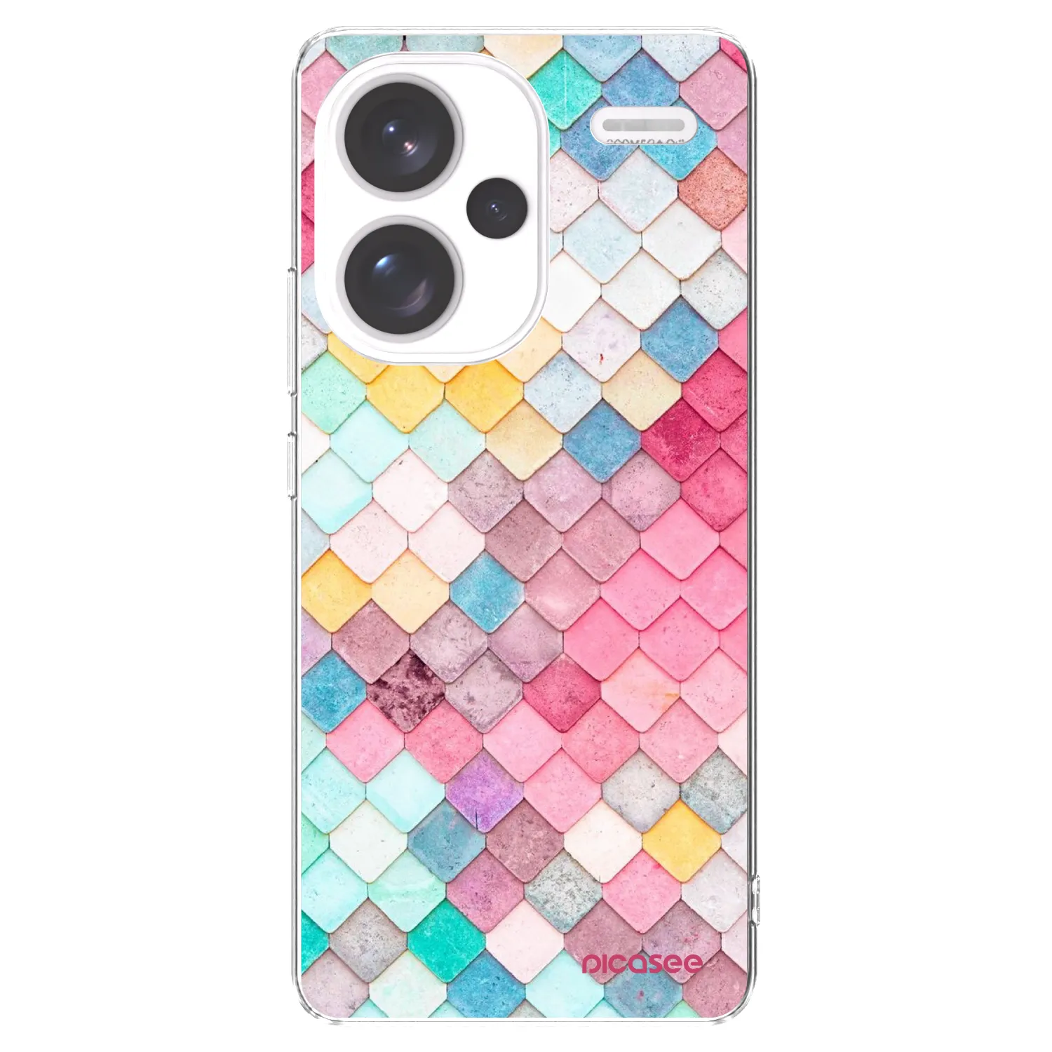 Picasee Xiaomi Redmi Note 13 Pro+ 5G Hülle - Transparentes Silikon - Farbiges Dach