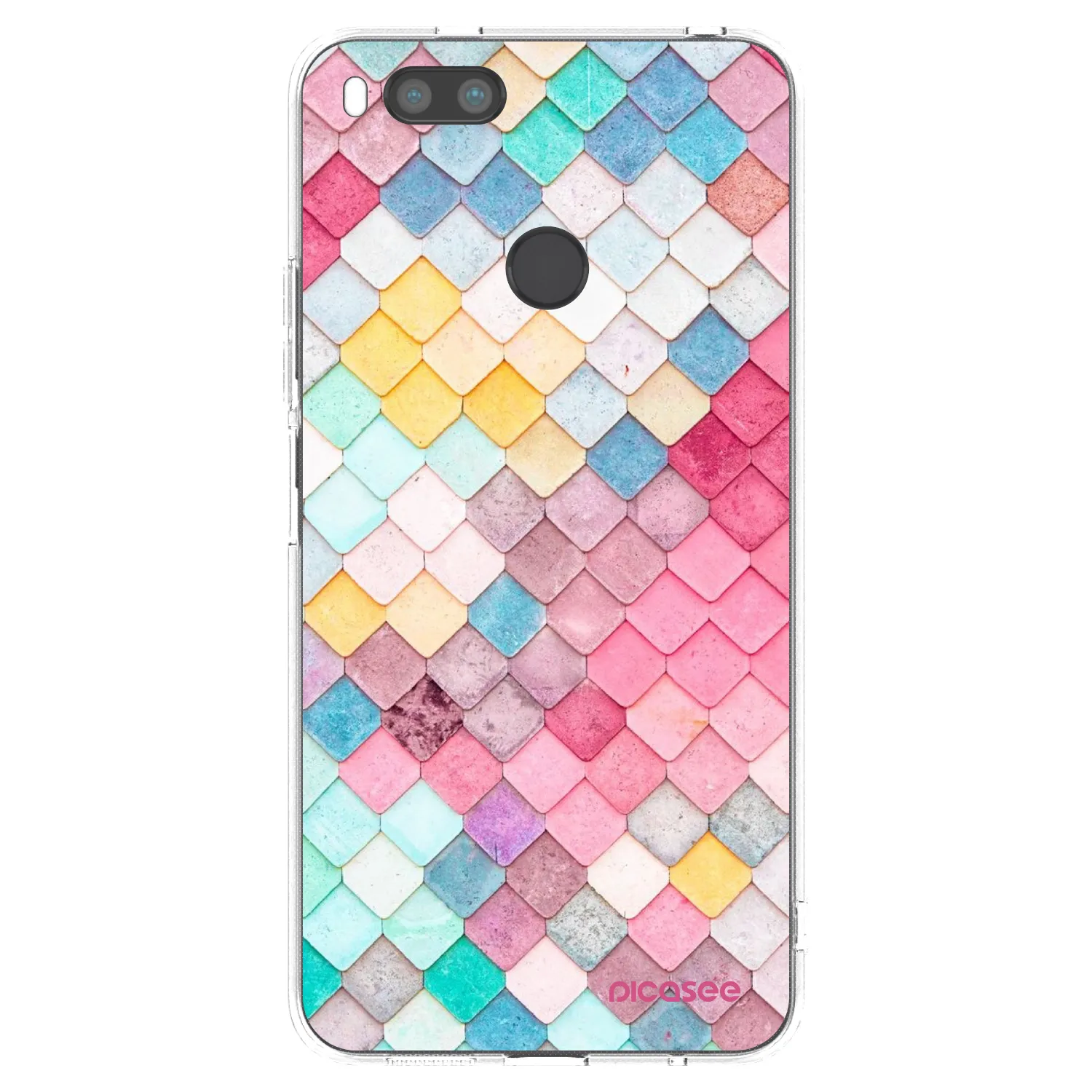 Picasee Xiaomi Mi A1 Global Hülle - Transparentes Silikon - Farbiges Dach