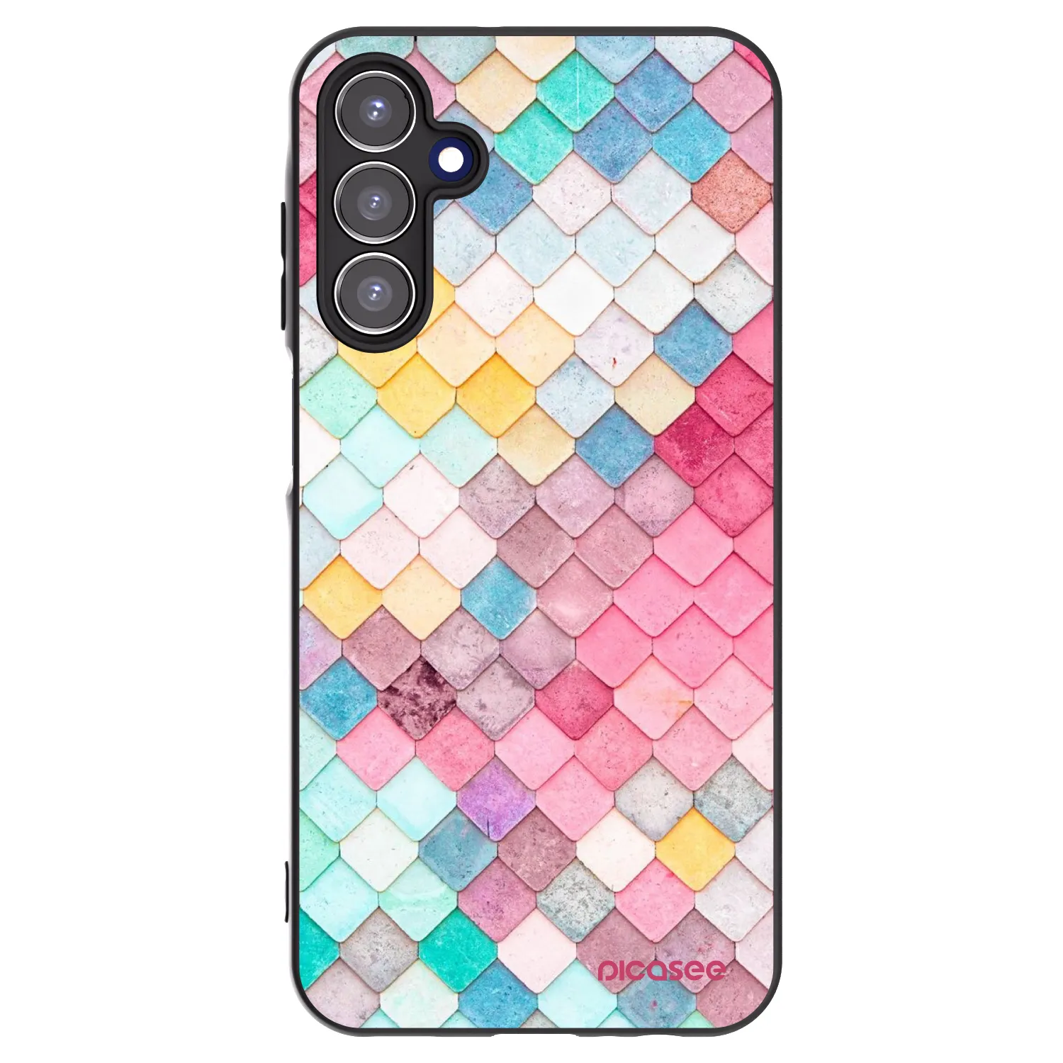 Picasee Samsung Galaxy A15 A156B 5G Hülle - Schwarzes Silikon - Farbiges Dach