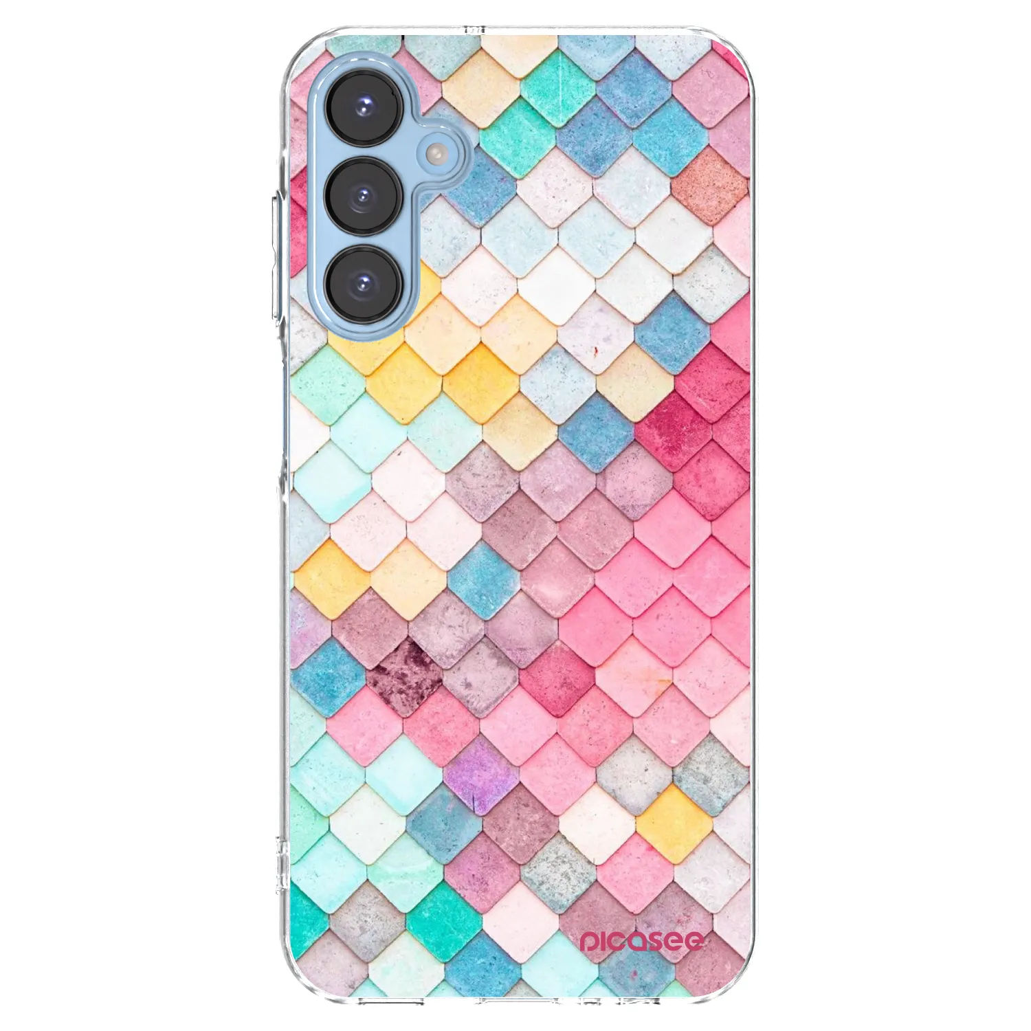 Picasee Samsung Galaxy A15 A156B 5G Hülle - Transparentes Silikon - Farbiges Dach