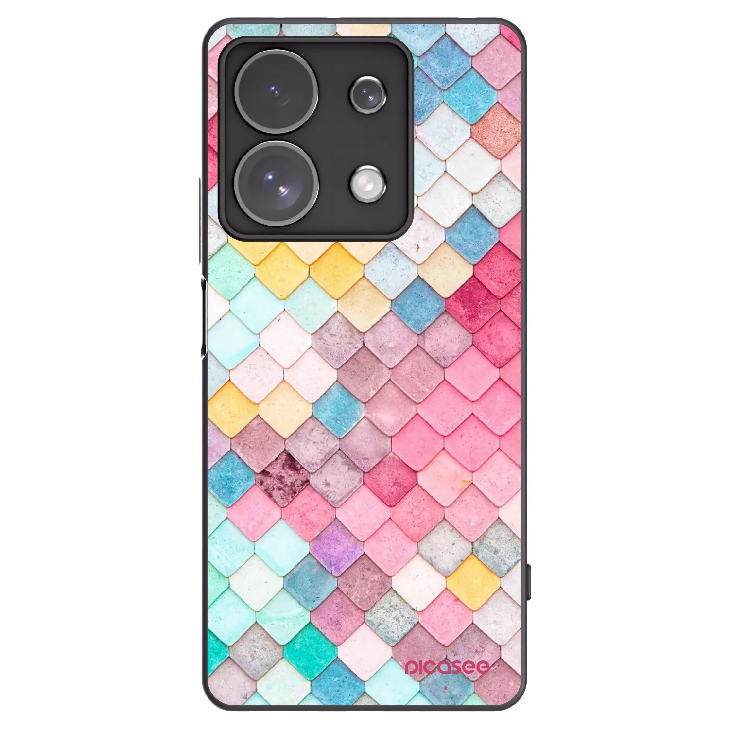 Picasee Xiaomi Redmi Note 13 Pro 4G Hülle - Schwarzes Silikon - Farbiges Dach
