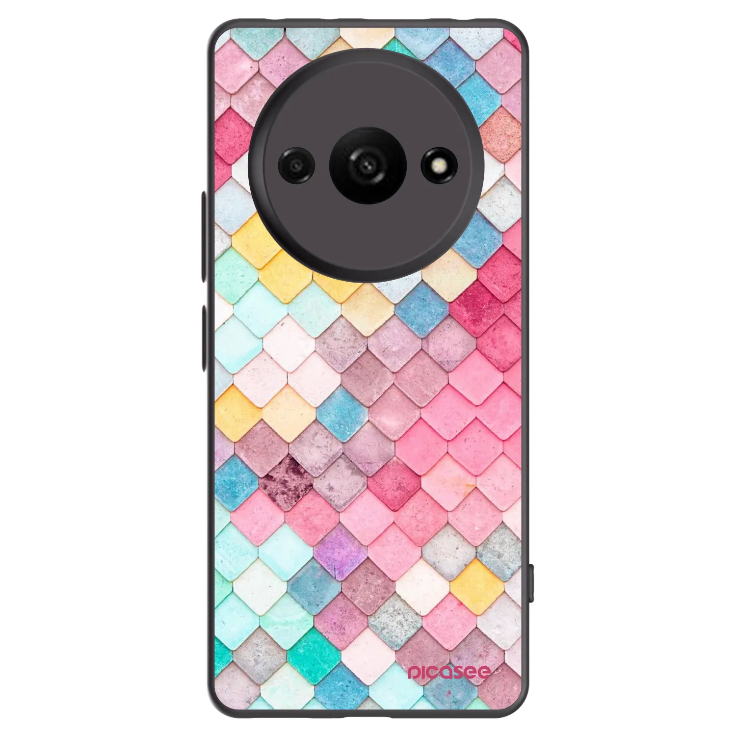 Picasee Xiaomi Redmi A3 Hülle - Schwarzes Silikon - Farbiges Dach