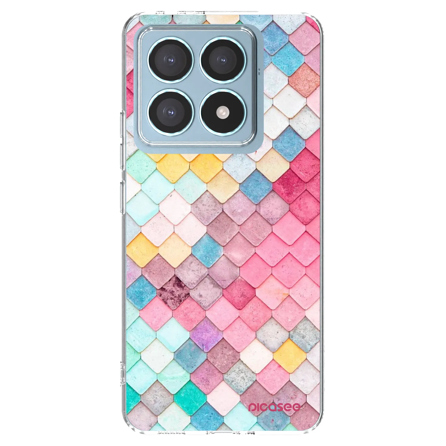 Picasee Xiaomi 14T Pro Hülle - Transparentes Silikon - Farbiges Dach
