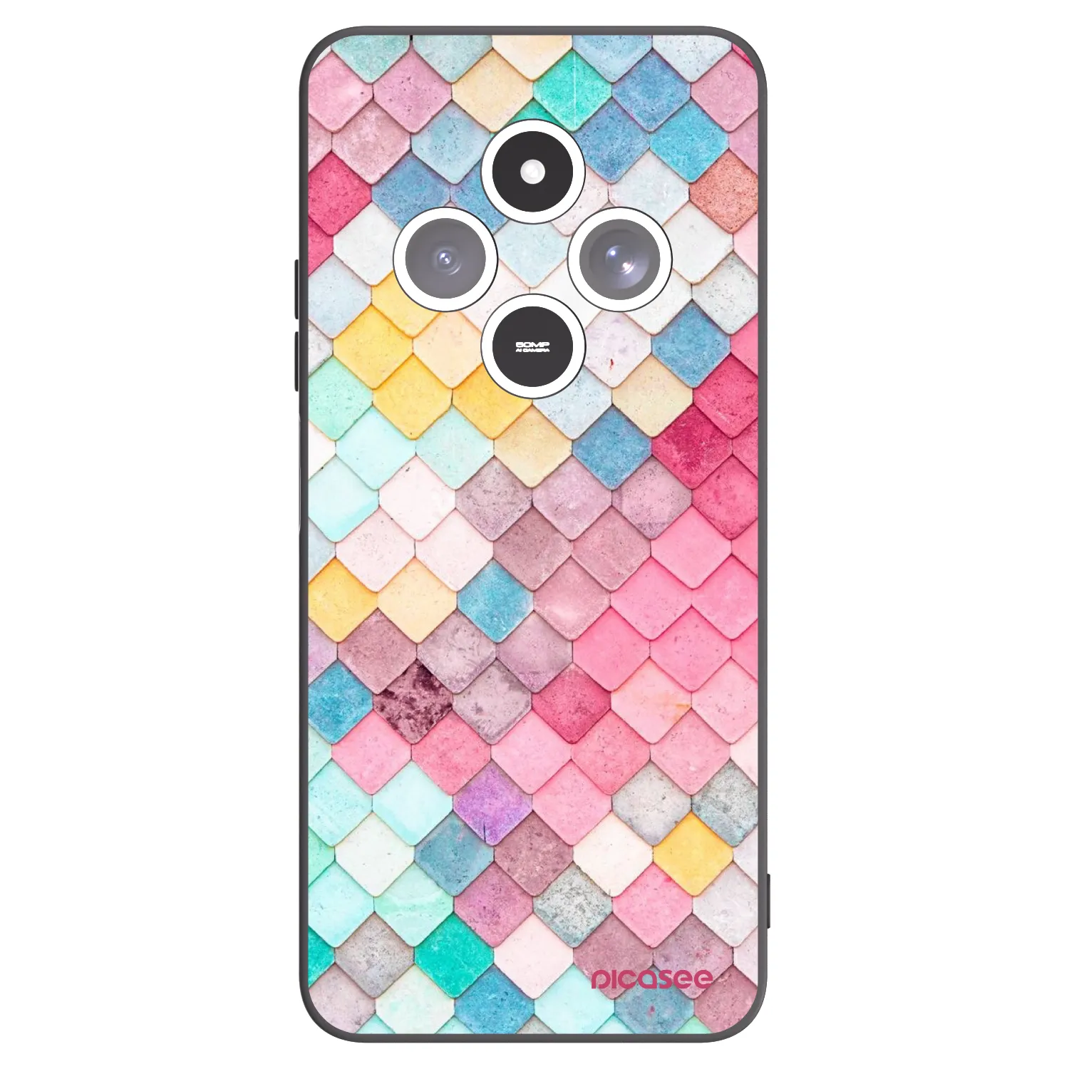 Picasee Xiaomi Redmi 14C Hülle - Schwarzes Silikon - Farbiges Dach